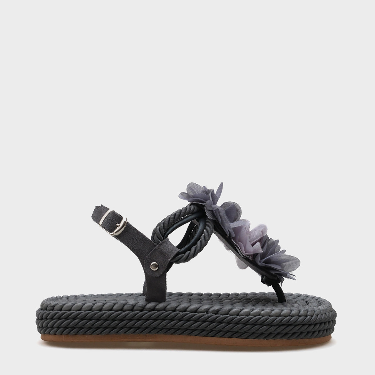 Cornelia  Hasır Parmak Arası Çiçekli Kadın Sandalet