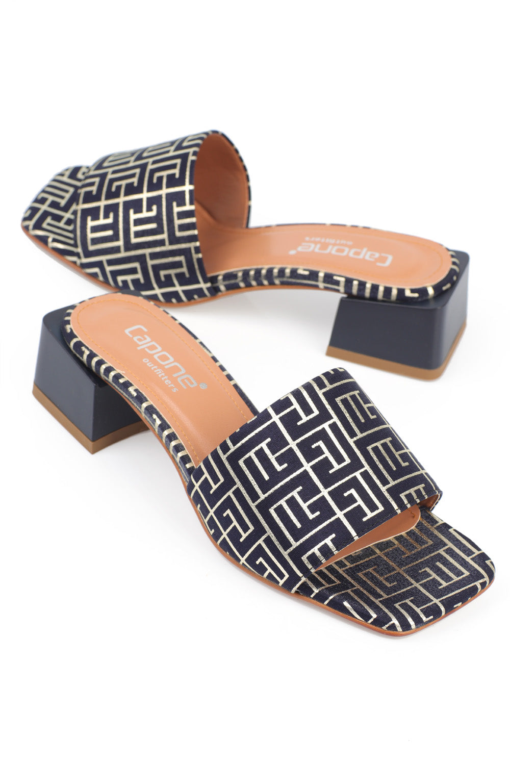 Cathleen  Küt Burunlu Orta Topuklu Saten Kadın Terlik