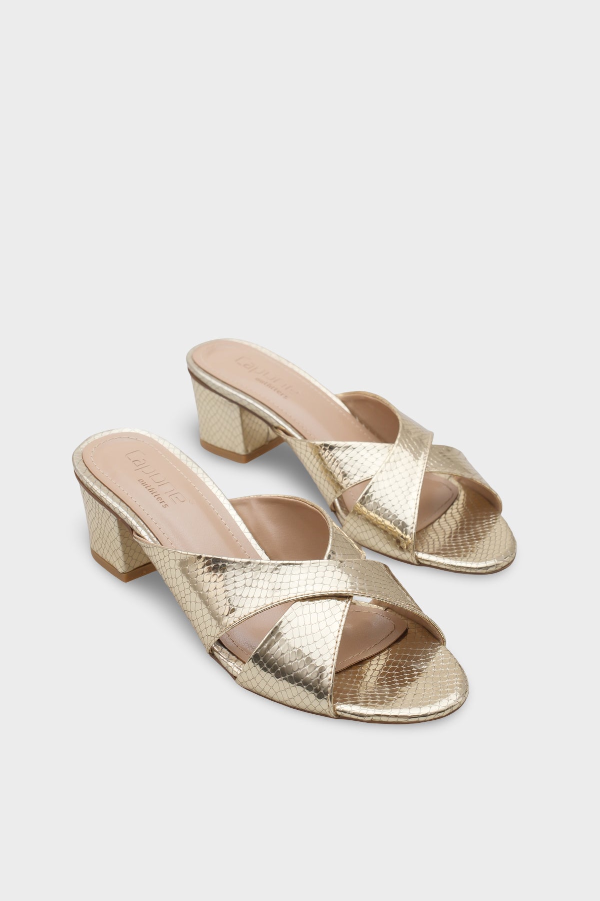 Taya Orta Topuklu Çapraz Bantlı Kadın Terlik