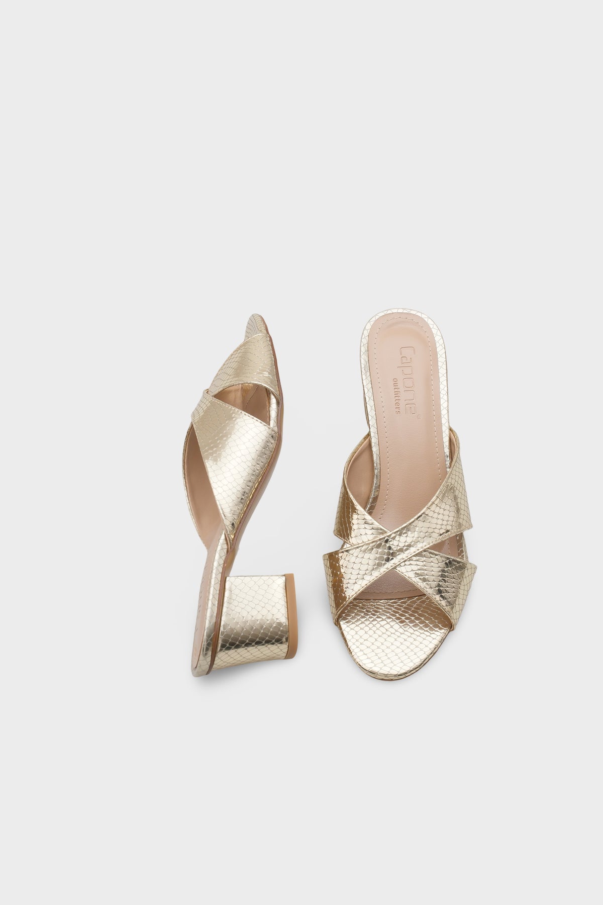 Taya Orta Topuklu Çapraz Bantlı Kadın Terlik