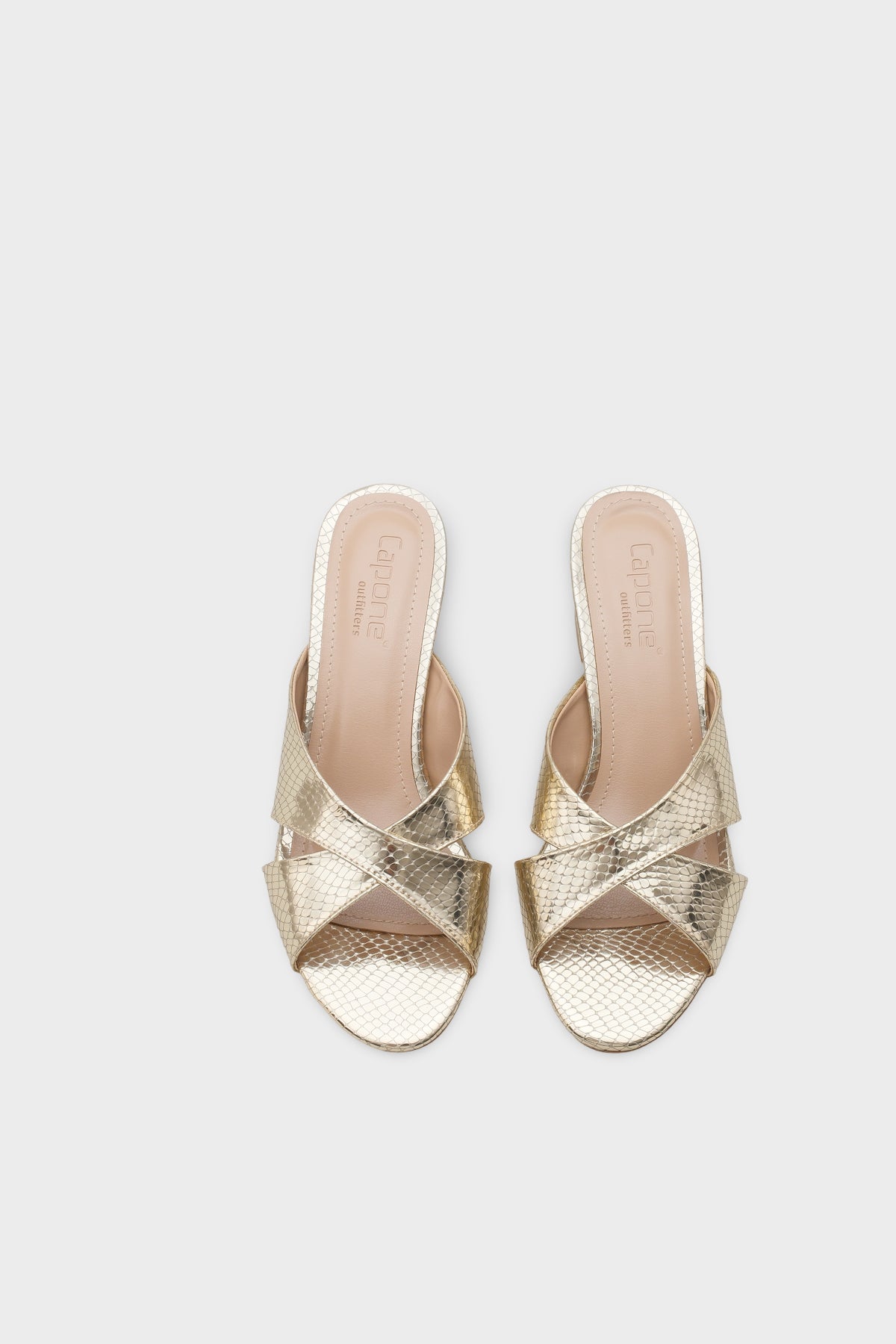 Taya Orta Topuklu Çapraz Bantlı Kadın Terlik