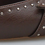 Gisela Orta Topuklu Metal Zımbalı Fiyonklu Arkası Açık Kadın Ayakkabı