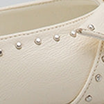 Gisela Orta Topuklu Metal Zımbalı Fiyonklu Arkası Açık Kadın Ayakkabı