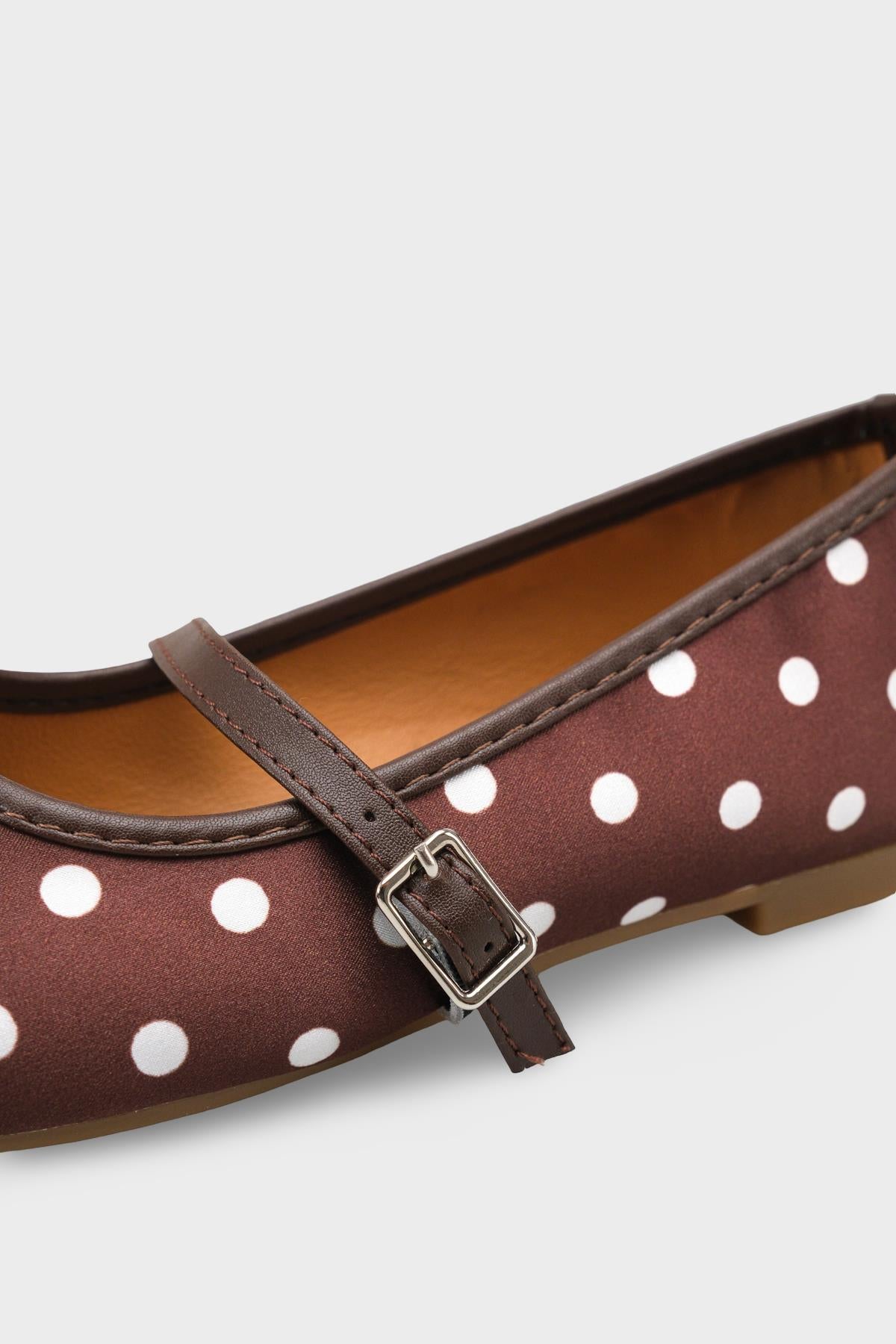 Cathryn Tokalı Bantlı Puantiyeli Kadın Babet