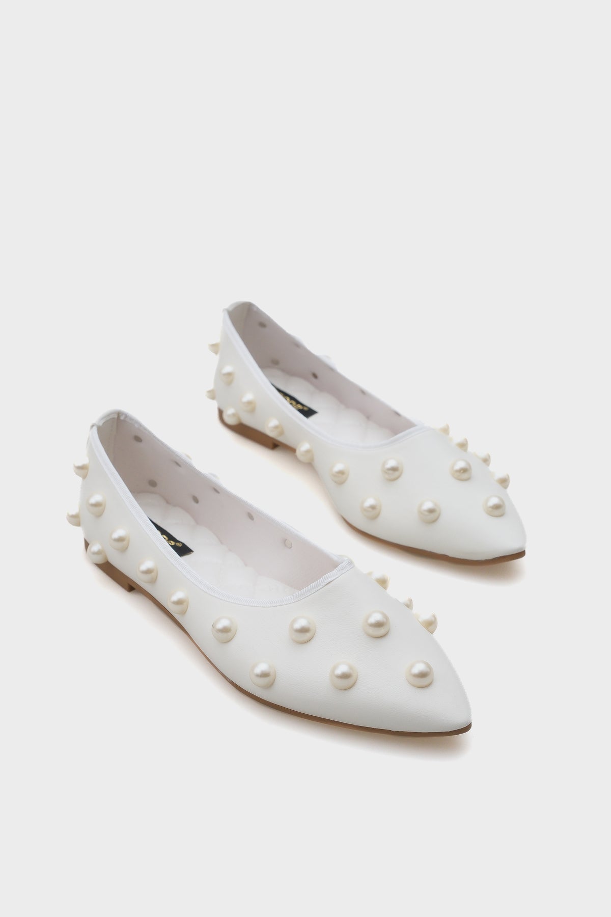 Alice İnci Aksesuarlı Sivri Burunlu Babet