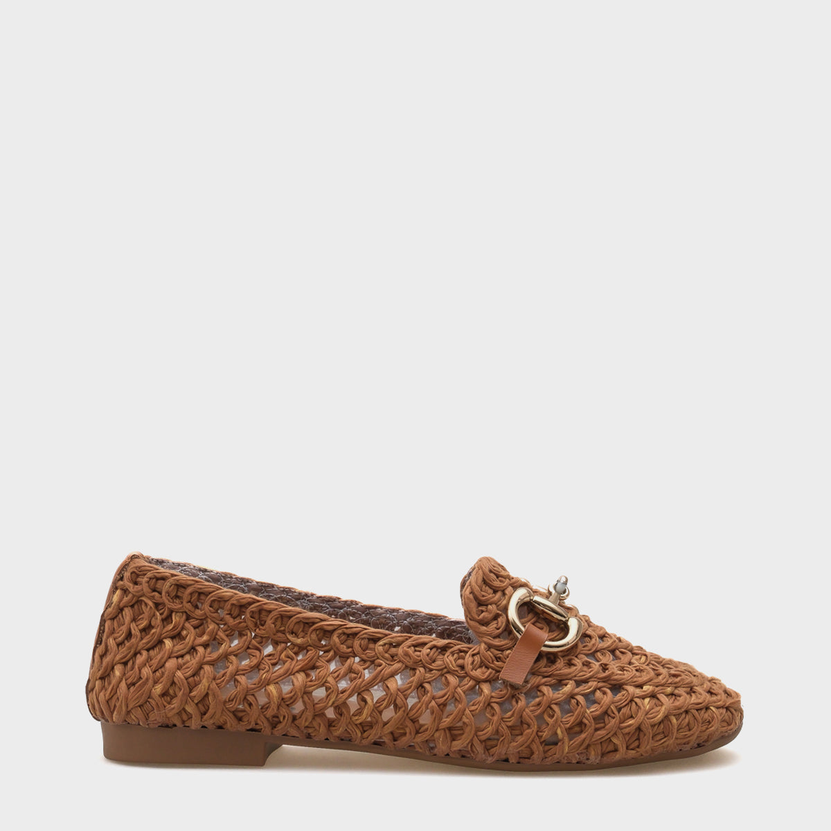 Tani Hasır Örgü Metal Tokalı Kadın Loafer