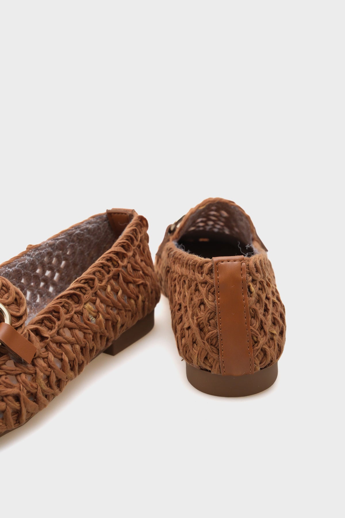 Tani Hasır Örgü Metal Tokalı Kadın Loafer