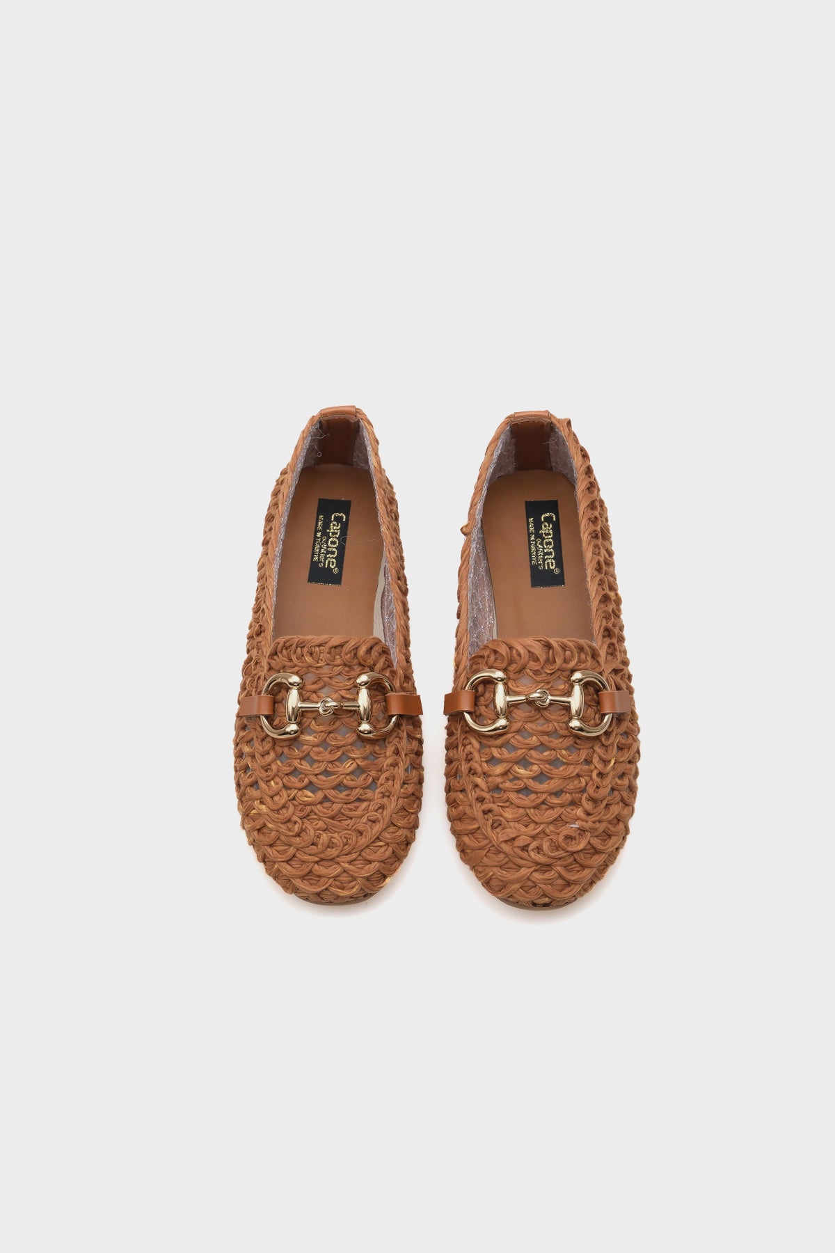 Tani Hasır Örgü Metal Tokalı Kadın Loafer
