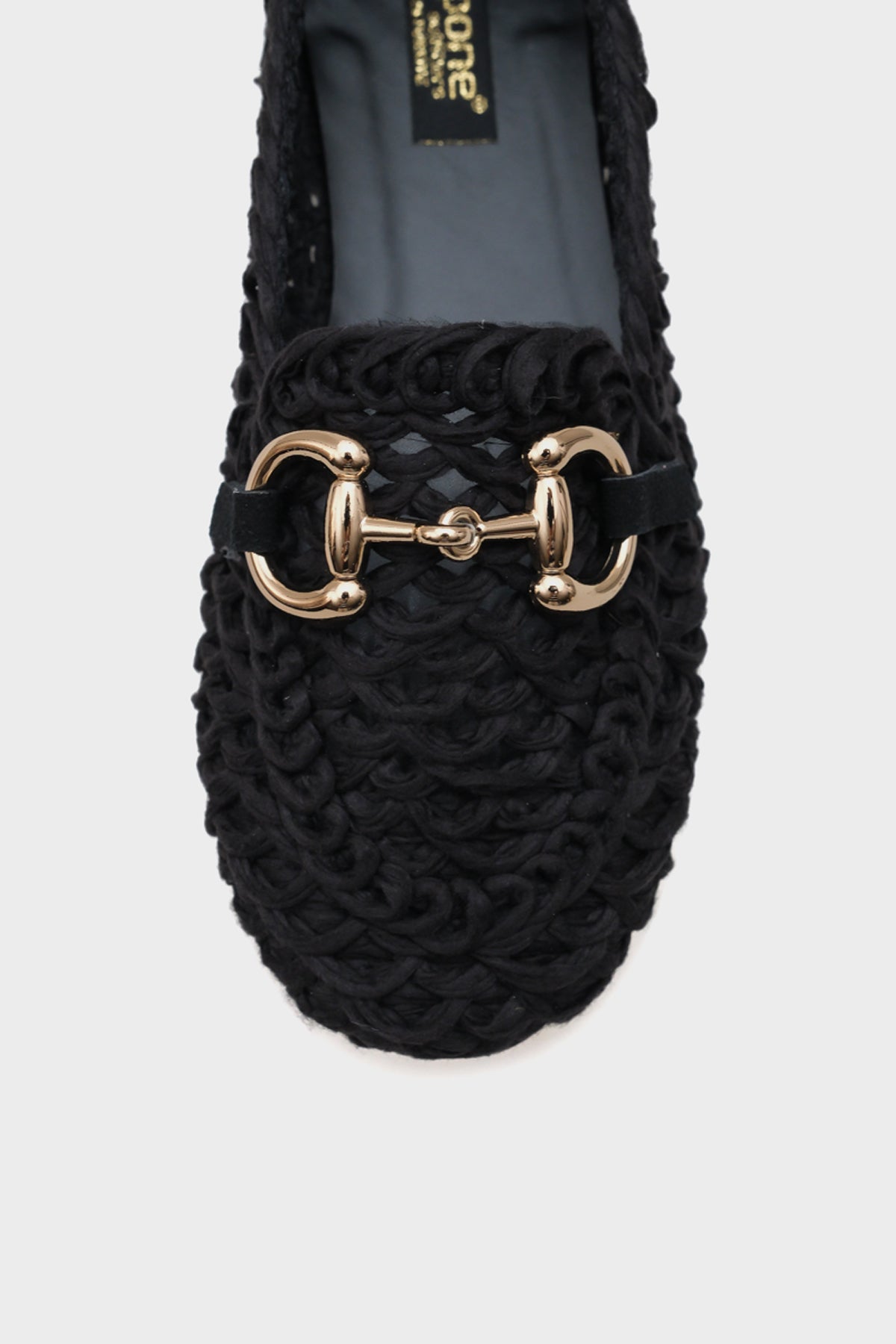 Tani Hasır Örgü Metal Tokalı Kadın Loafer