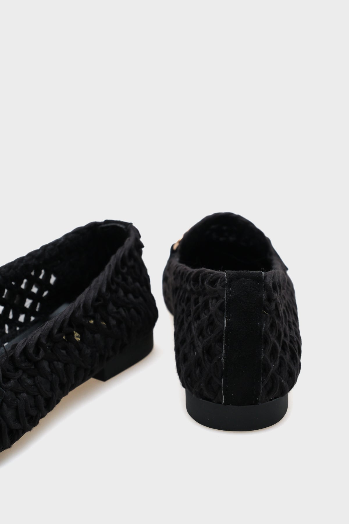 Tani Hasır Örgü Metal Tokalı Kadın Loafer