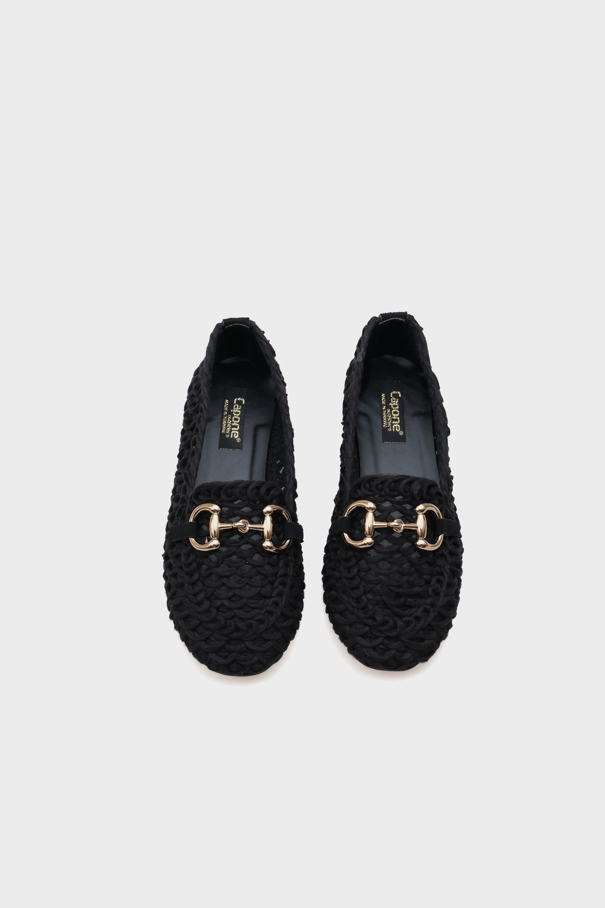 Tani Hasır Örgü Metal Tokalı Kadın Loafer