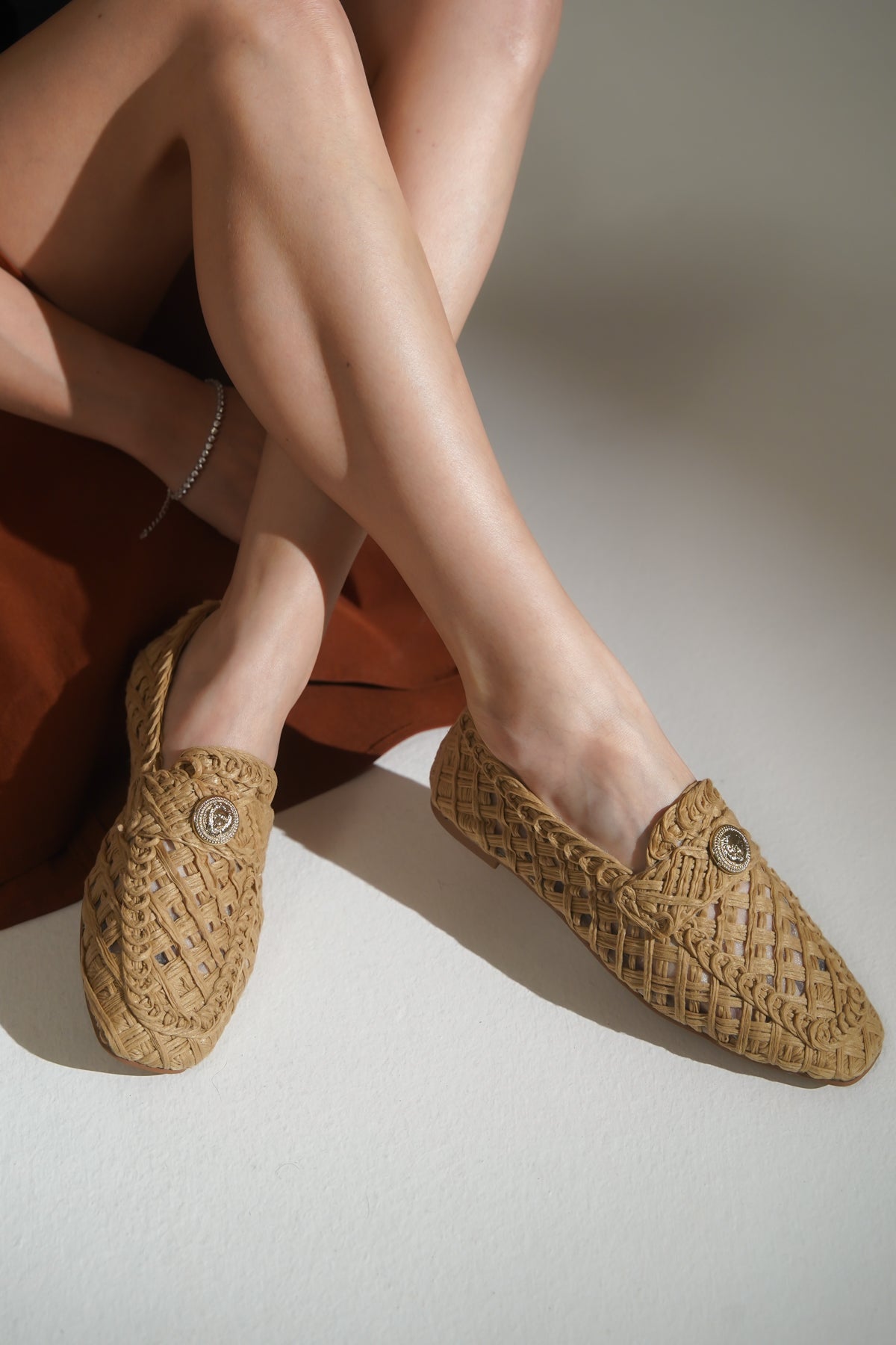 Tara Hasır Örgü Kadın Loafer