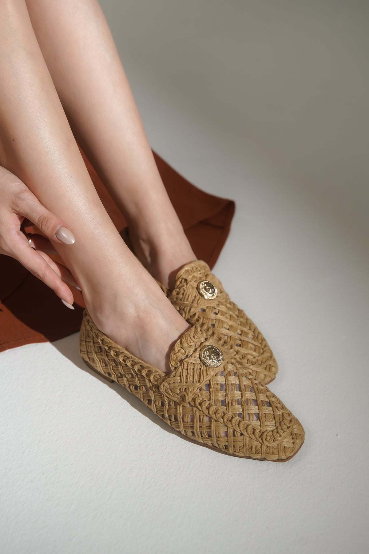 Tara Hasır Örgü Kadın Loafer