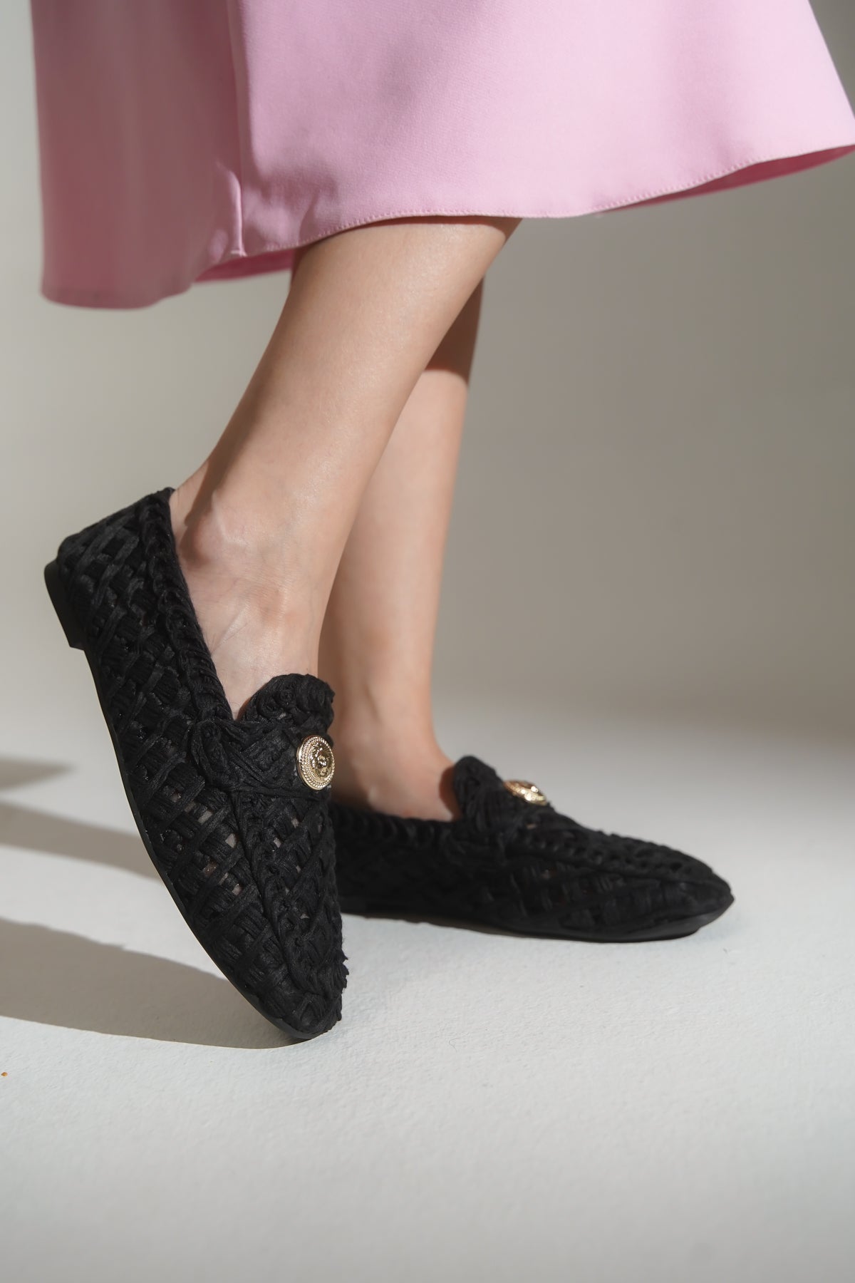 Tara Hasır Örgü Kadın Loafer