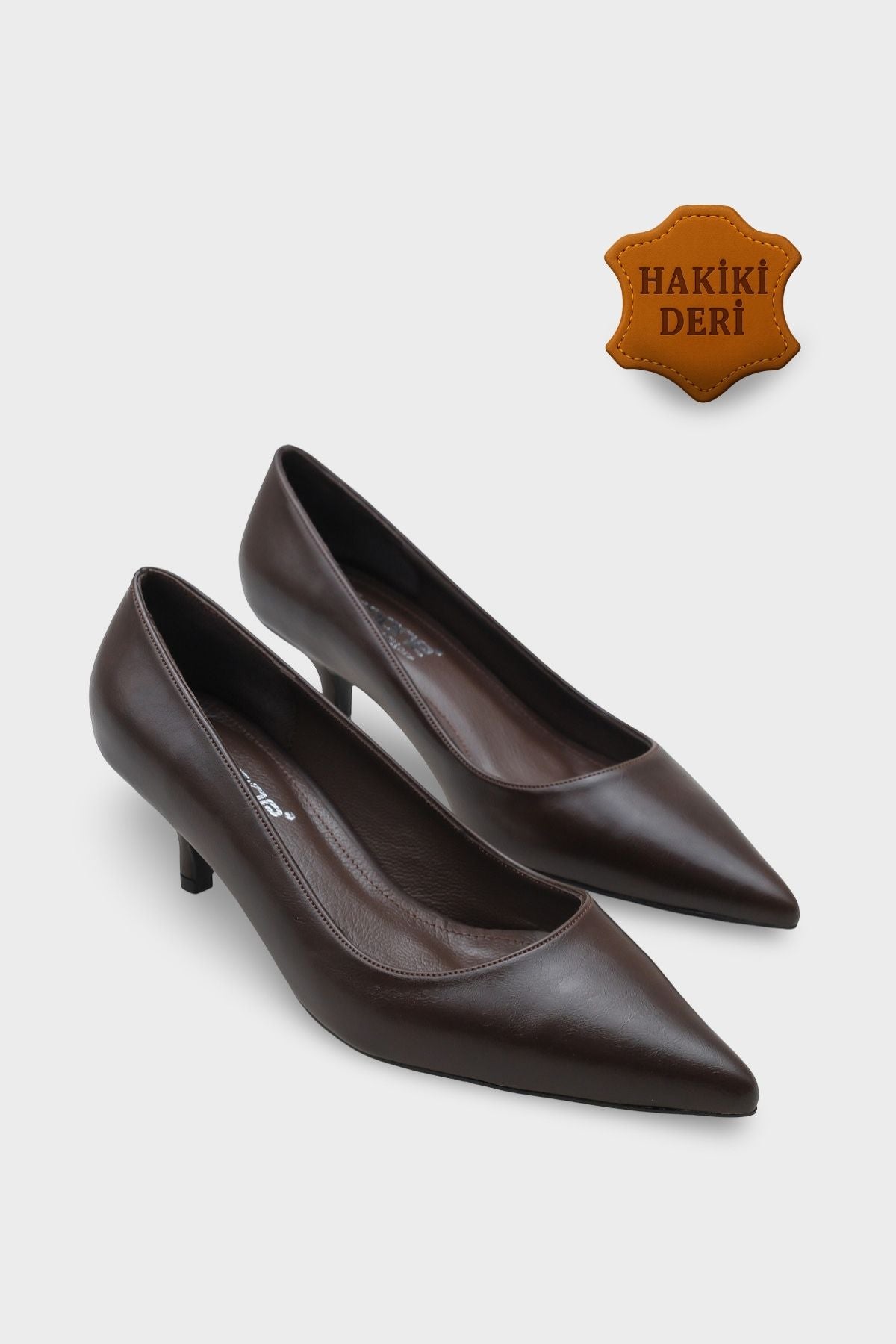 Veronica Orta Topuklu Sivri Burunlu Hakiki Deri Astar Kadın Stiletto