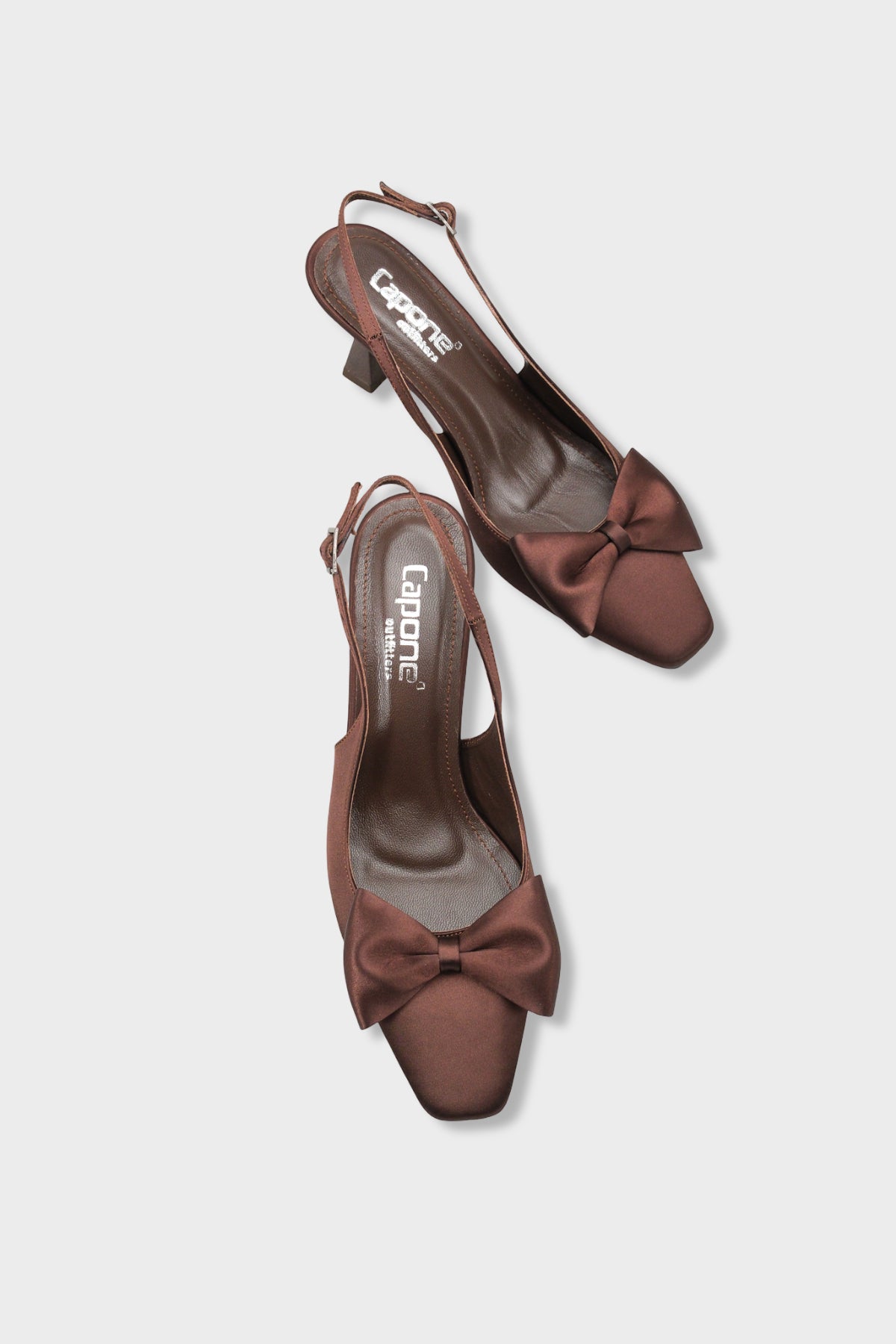 Pam Küt Sivri Burunlu Fiyonklu Arkası Açık Saten Kadın Ayakkabı