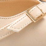 Sarine Sivri Burunlu Orta Topuklu Çapraz Tokalı Arkası Açık Kadın Ayakkabı