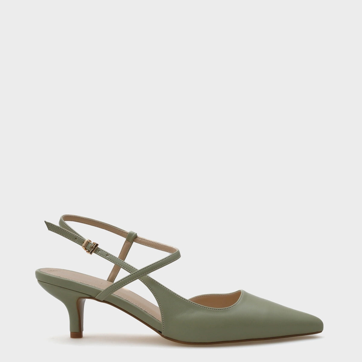 Perla Orta Topuklu Bilekten Bantlı Sivri Burunlu Kadın Ayakkabı