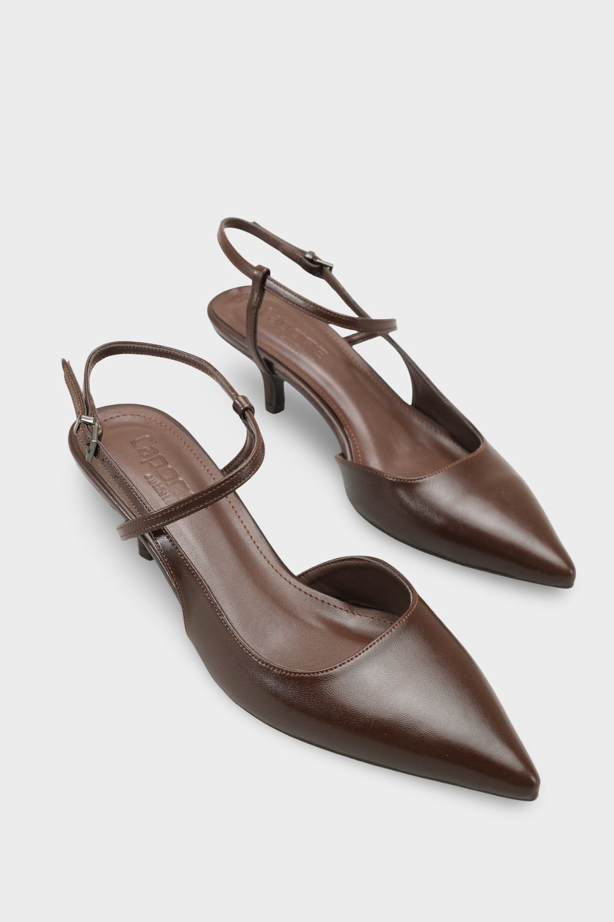 Perla Orta Topuklu Bilekten Bantlı Sivri Burunlu Kadın Ayakkabı