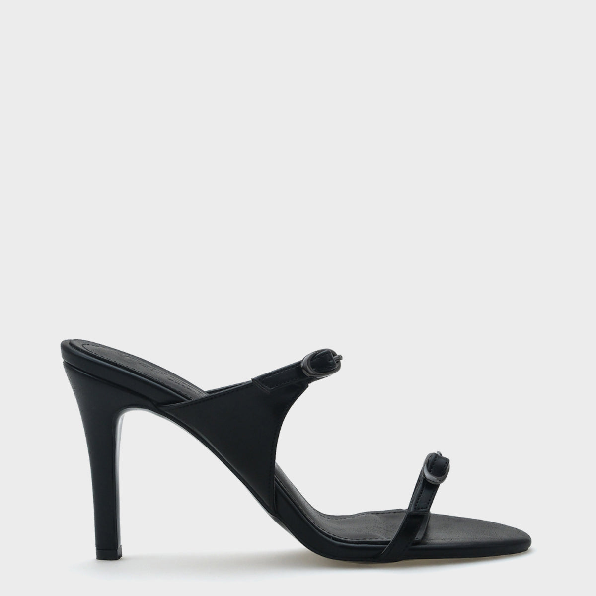 Lucky Topuklu Çift Bantlı Metalik Kadın Şık Terlik