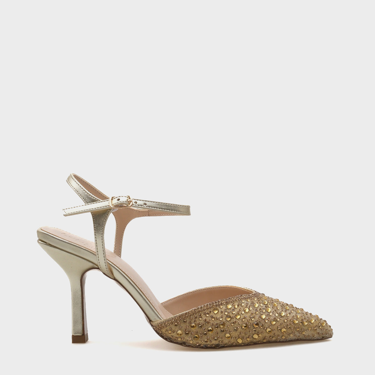 Piper Sivri Burunlu Orta Topuklu Taşlı Kadın Ayakkabı