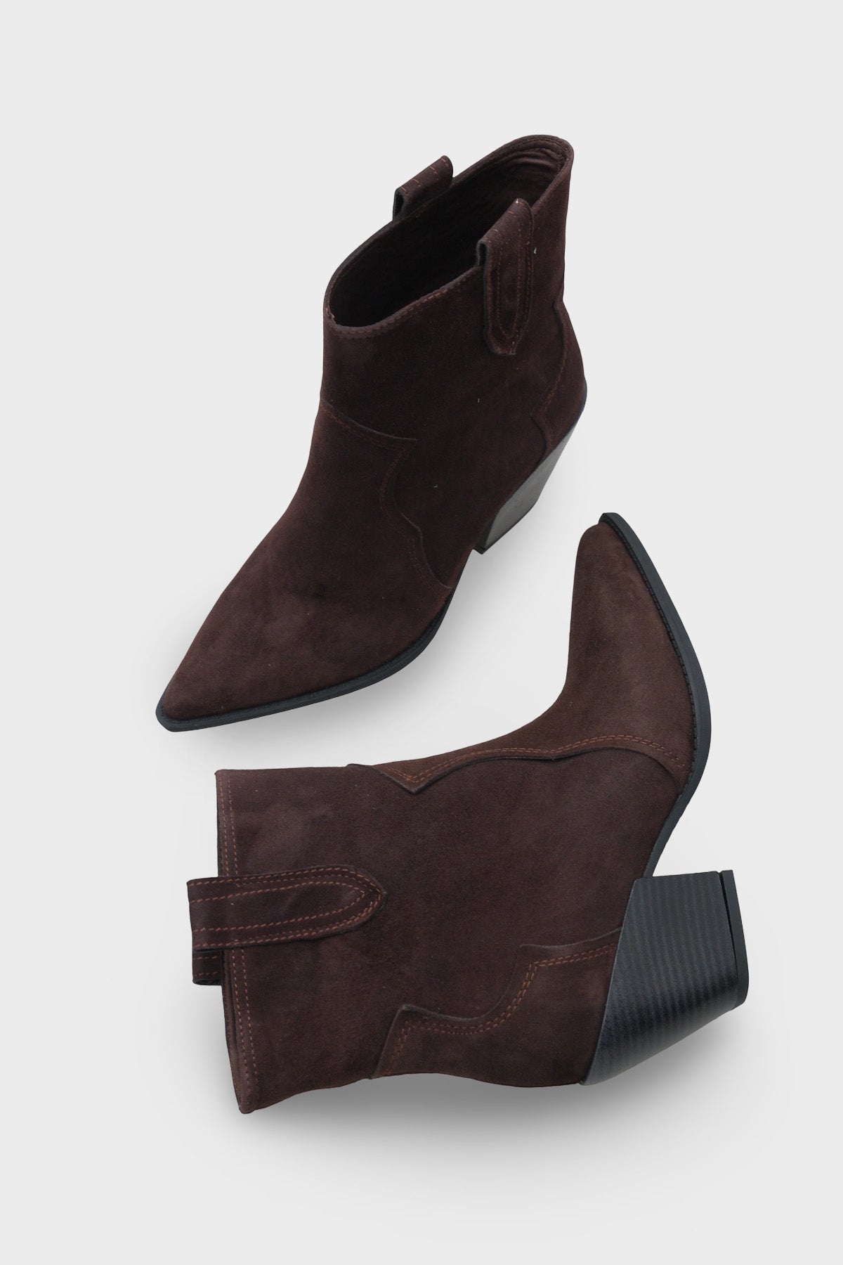 Tiffani Sivri Burunlu Hakiki Deri Yandan Çekmeli Kadın Kovboy Bot