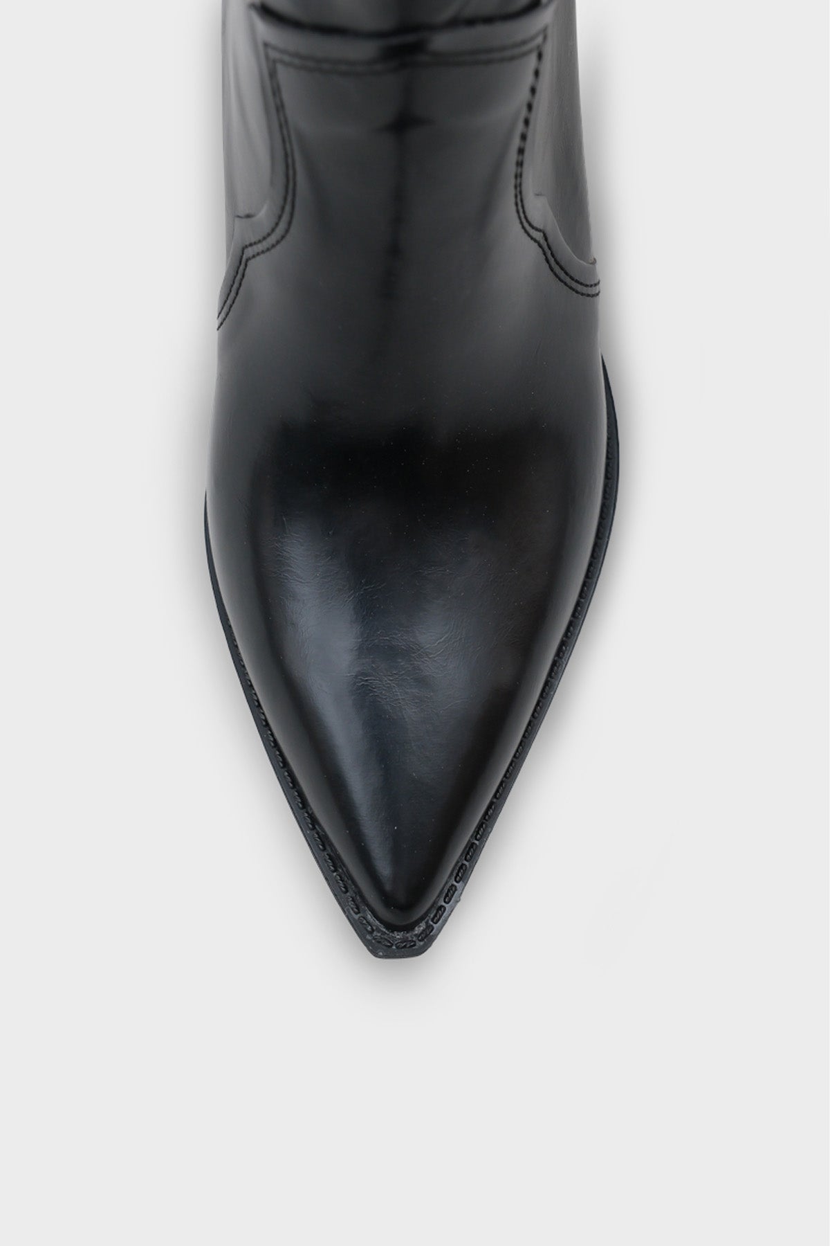 Tiffani Sivri Burunlu Yandan Çekmeli Hakiki Deri Kadın Kovboy Bot