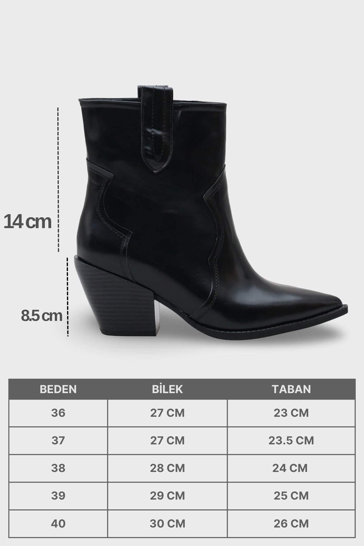 Tiffani Sivri Burunlu Yandan Çekmeli Kadın Kovboy Bot