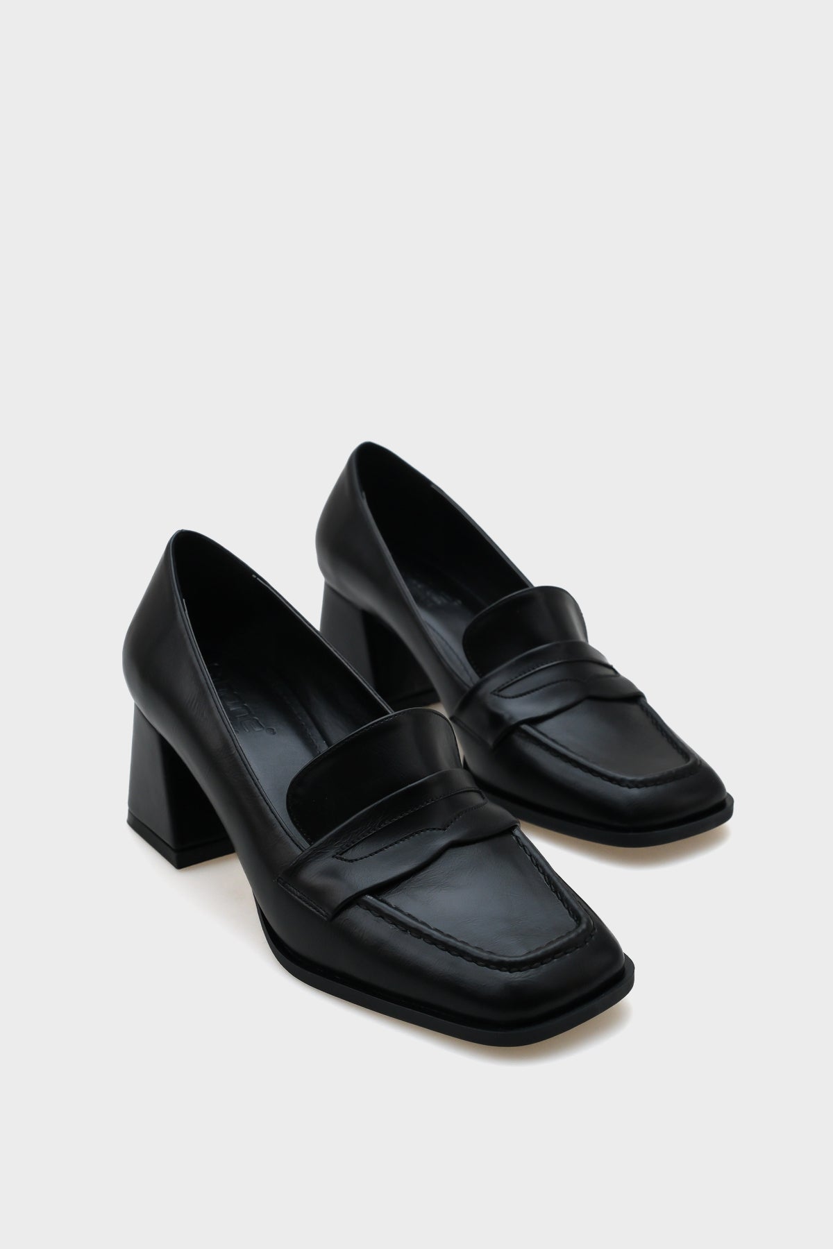 Rachel Küt Burunlu Orta Topuklu Loafer Kadın Ayakkabı