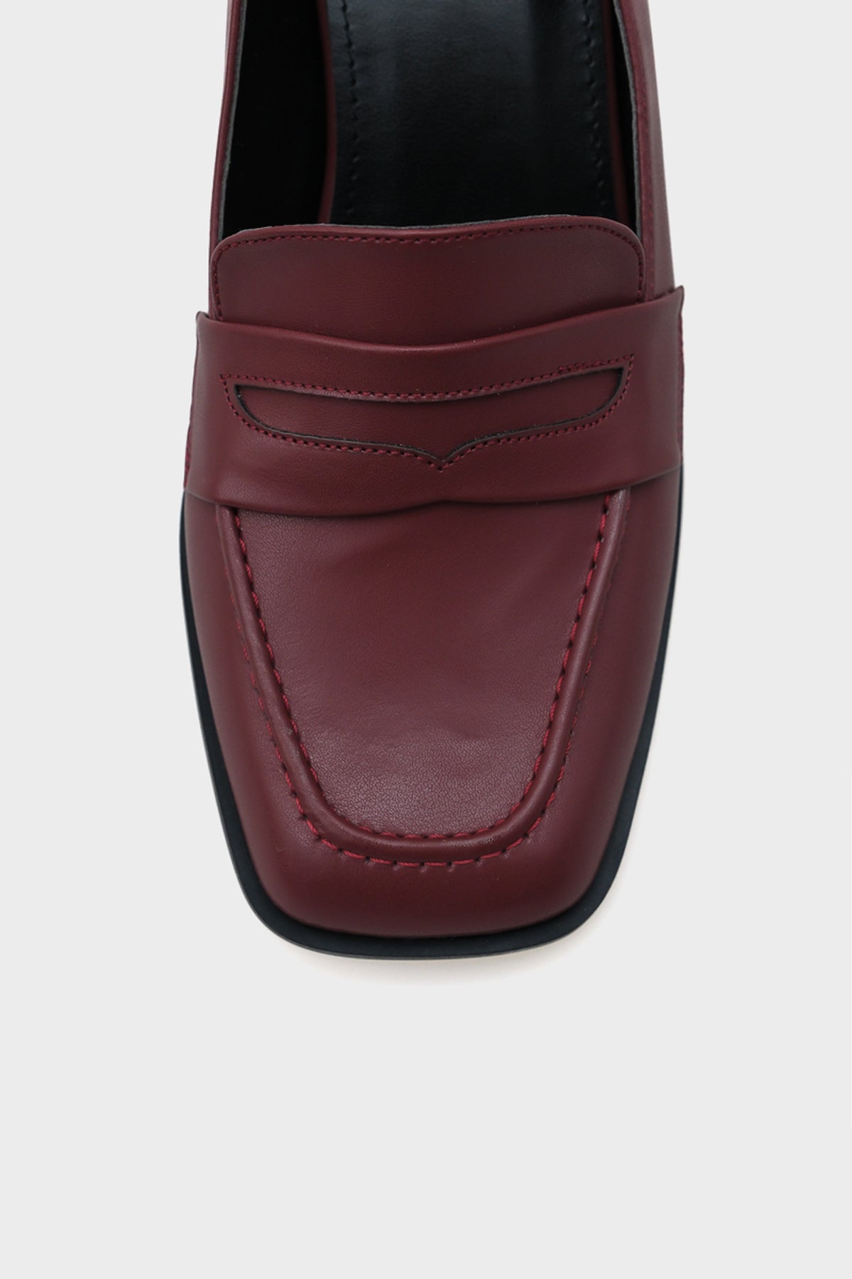Küt Burunlu Orta Topuklu Loafer Kadın Ayakkabı