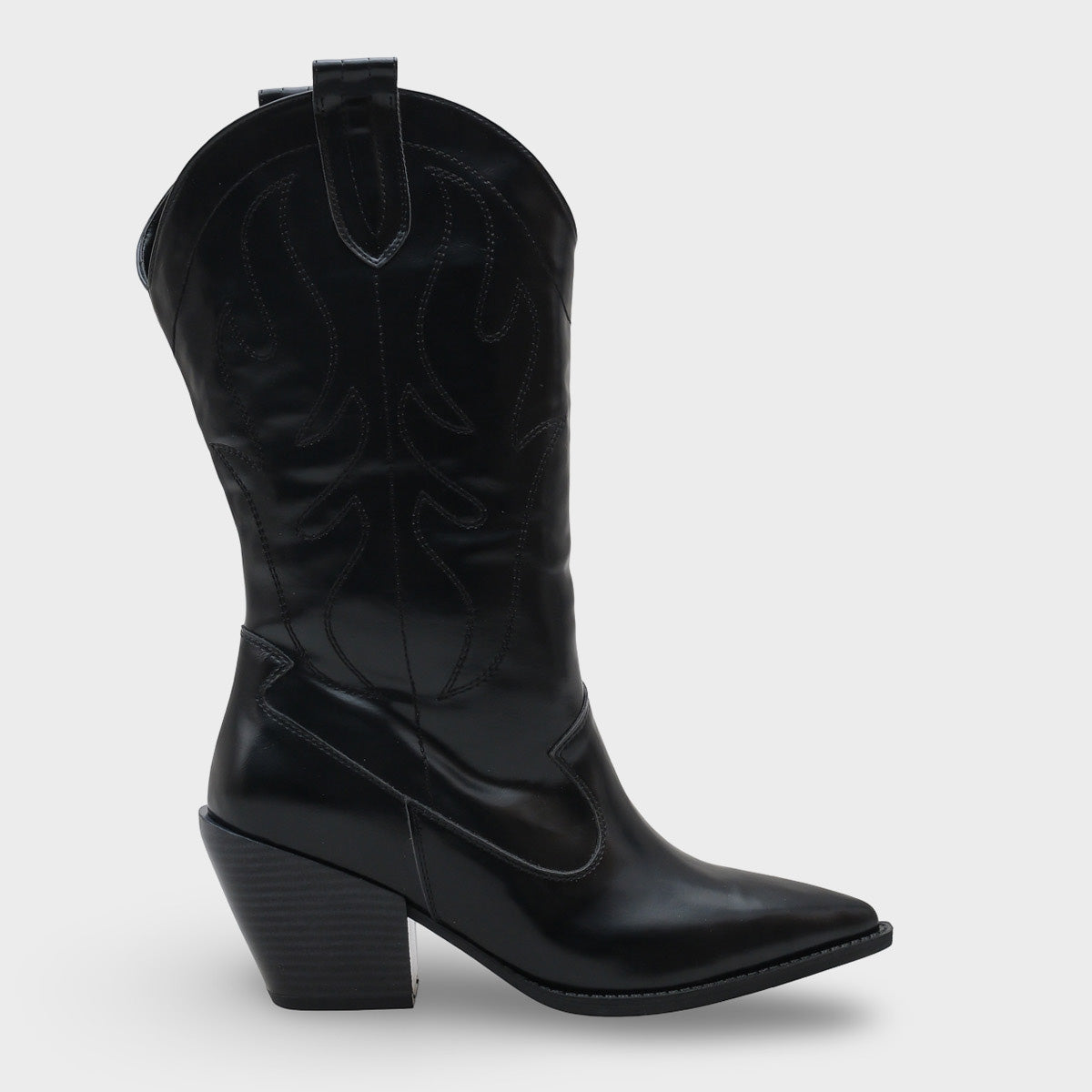 Malina  Sivri Burunlu Nakışlı Kadın Kovboy Çizme