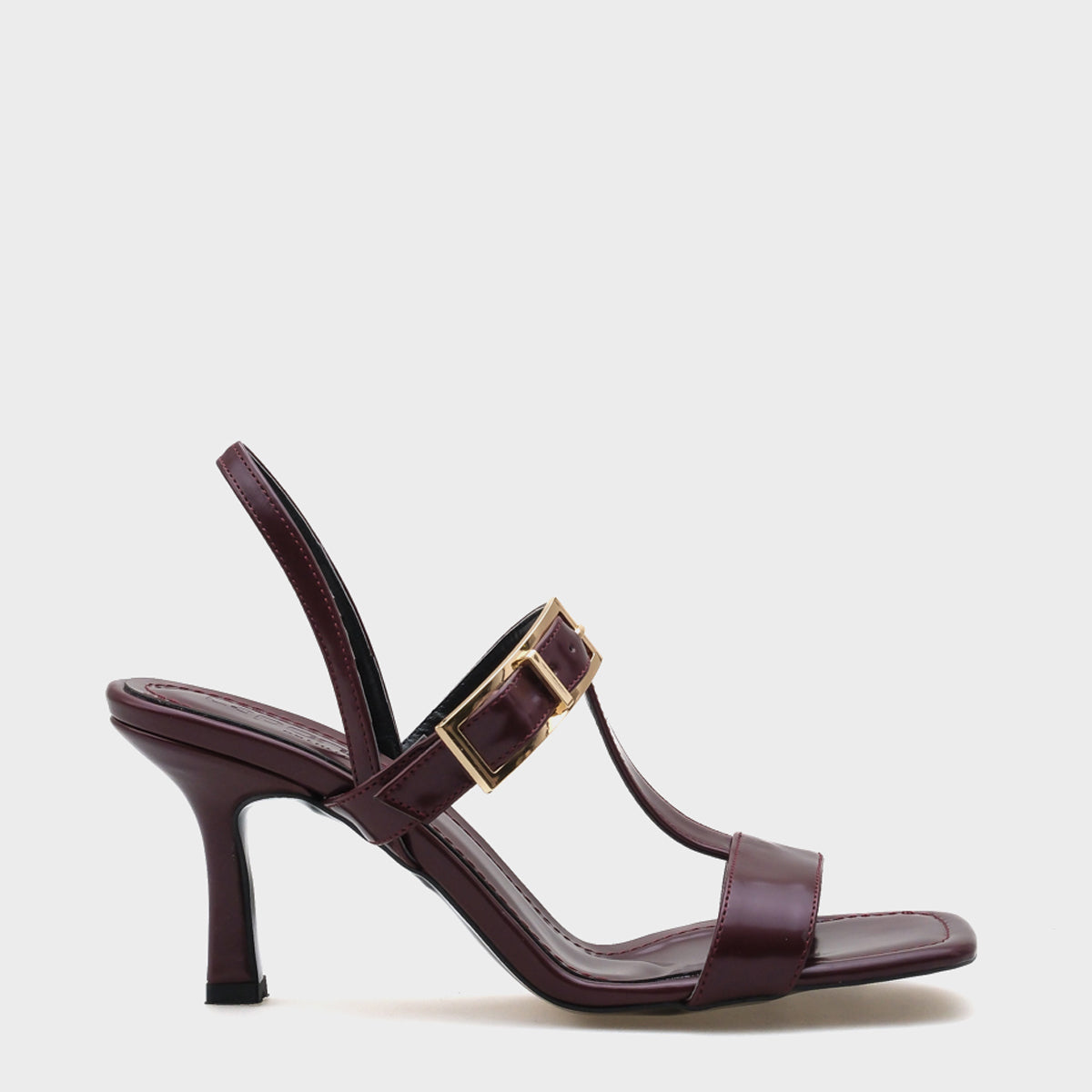 Thia Orta Topuklu Tek Bantlı Metal Tokalı Kadın Sandalet