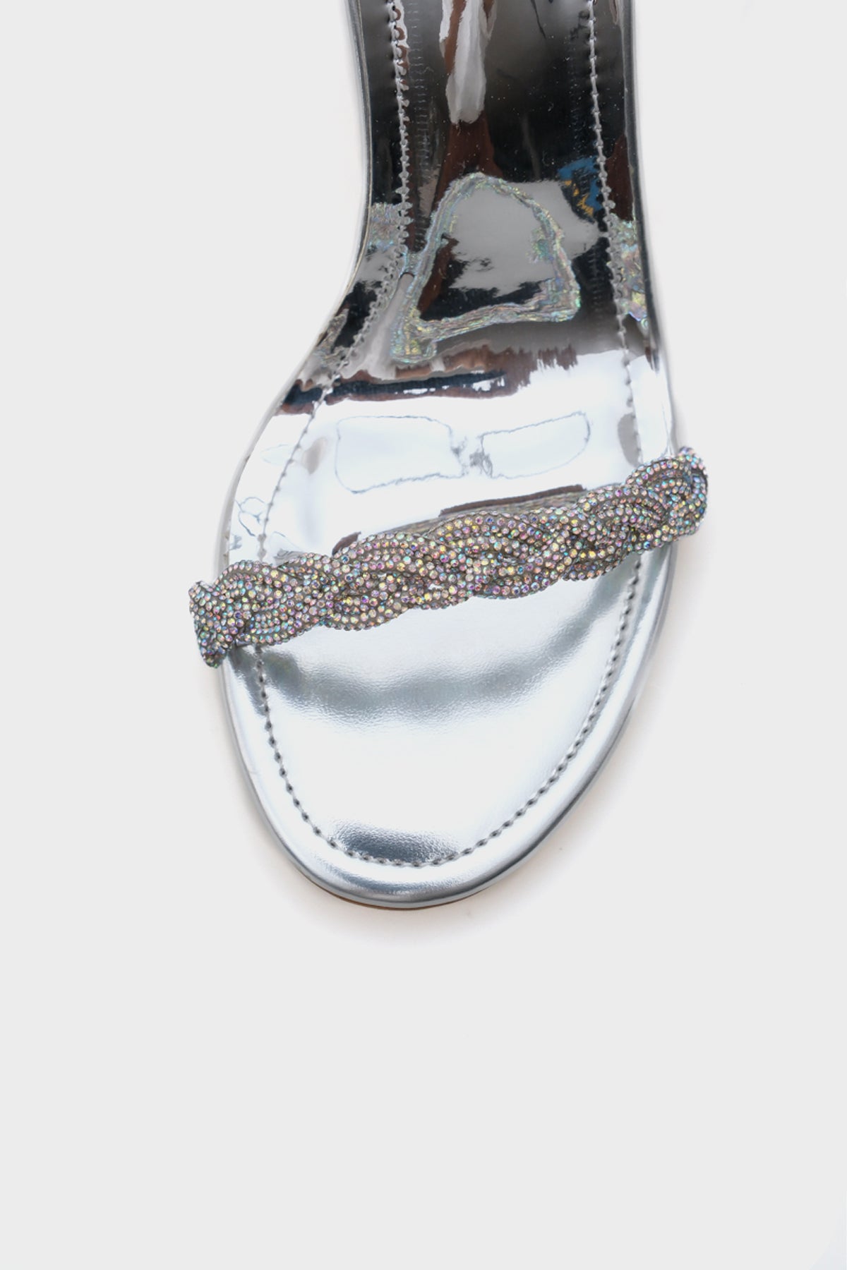 Daisey Topuklu Taşlı Bantlı Bilekten Bantlı Metalik Şık Kadın Sandalet