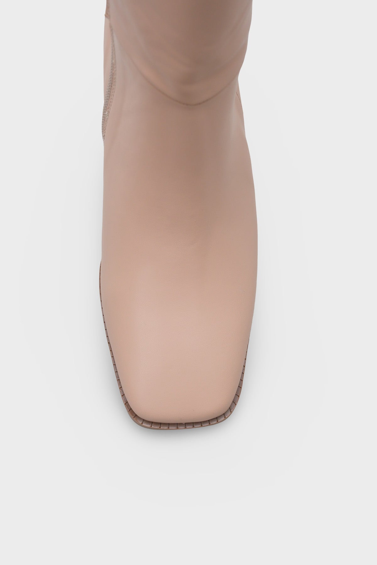 Merilyn  Küt Burunlu Kalın Orta Topuklu Fermuarlı Uzun Kadın Çizme