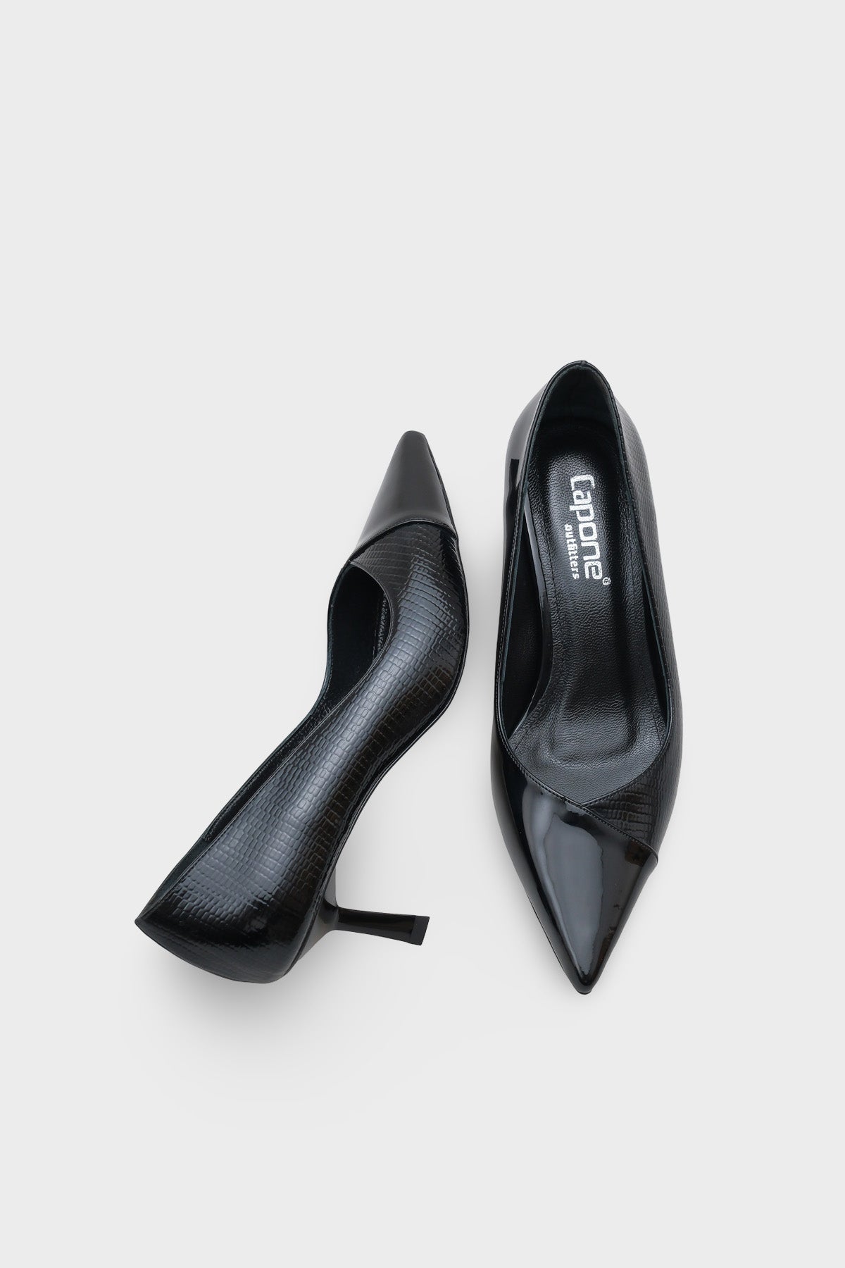 Brianne Orta Topuklu Bantlı Yılan Baskılı Hakiki Deri Astarlı Stiletto