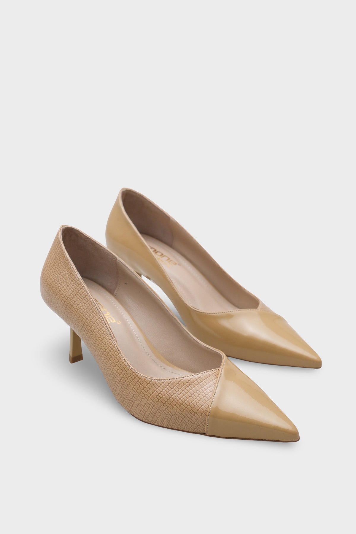 Brianne Orta Topuklu Bantlı Yılan Baskılı Hakiki Deri Astarlı Stiletto