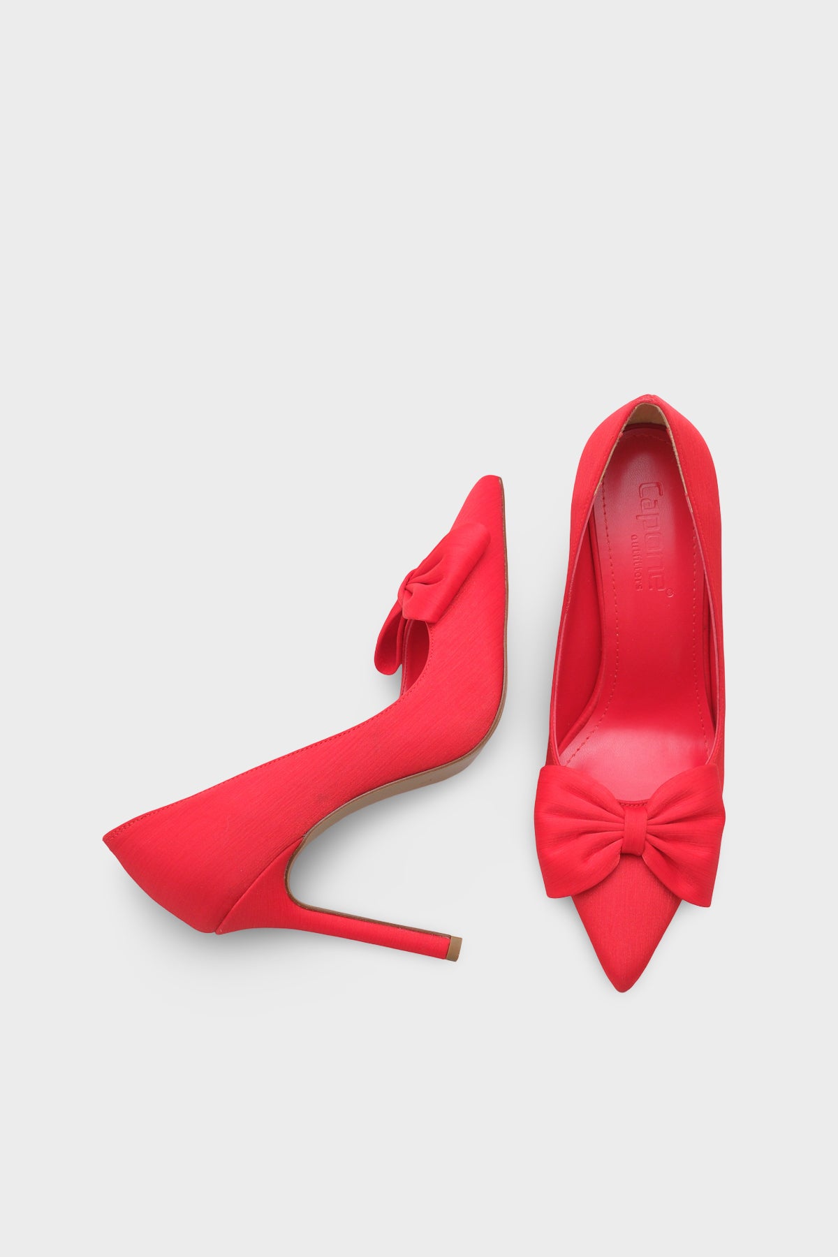 Trace Yüksek Topuklu Fiyonklu Saten Kadın Şık Abiye Ayakkabı