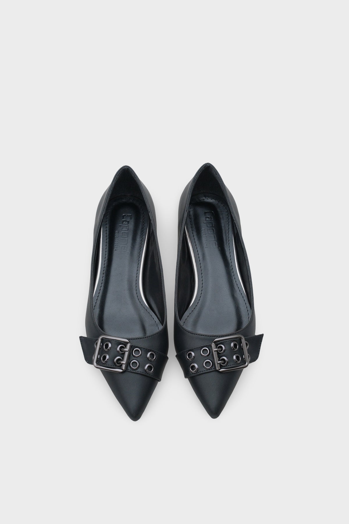 Krissie Sivri Burunlu Kısa Topuklu Metal Aksesuarlı Kadın Babet