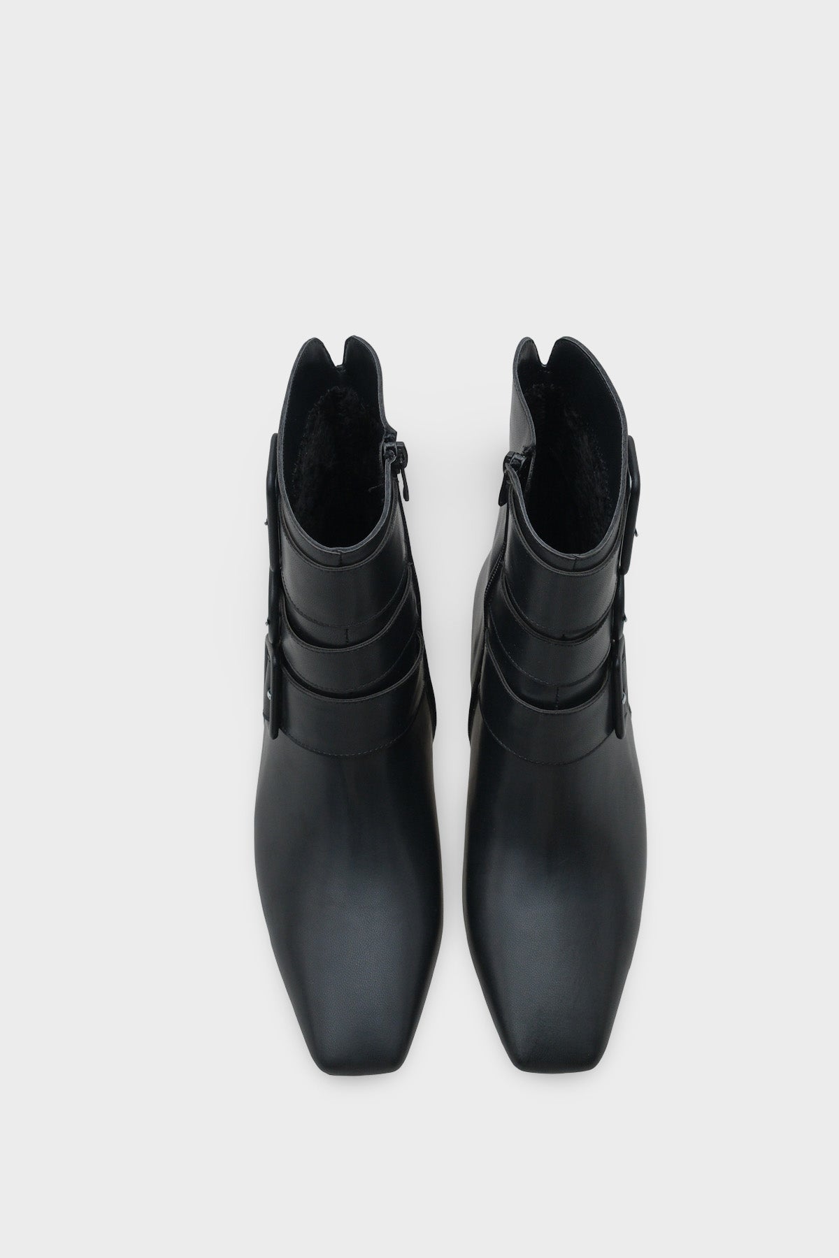 Shane  Kısa Topuklu Yandan Fermuarlı Tokalı Küt Burun Kadın Bot