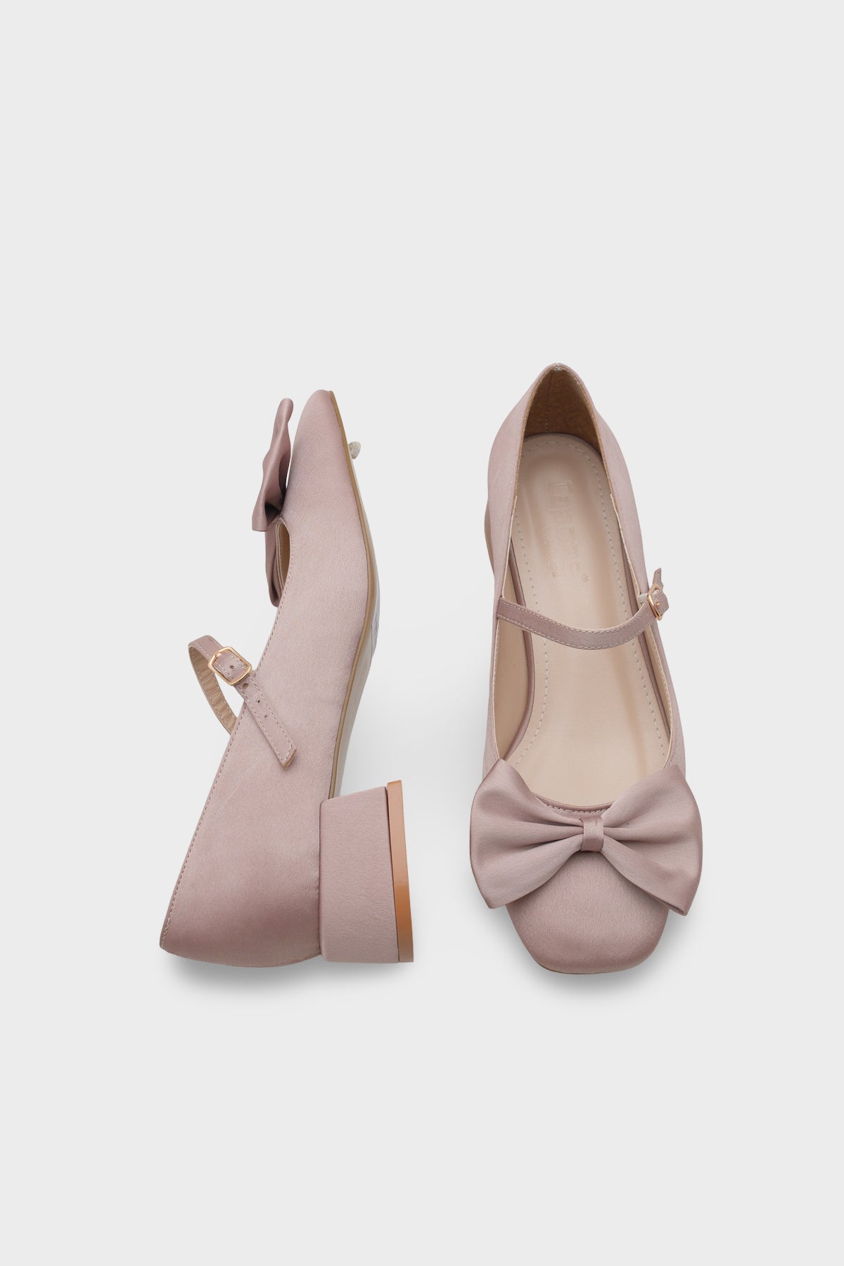 Susanna Kısa Topuklu Küt Burunlu Fiyonklu Mary Jane Saten Kadın Ayakkabı