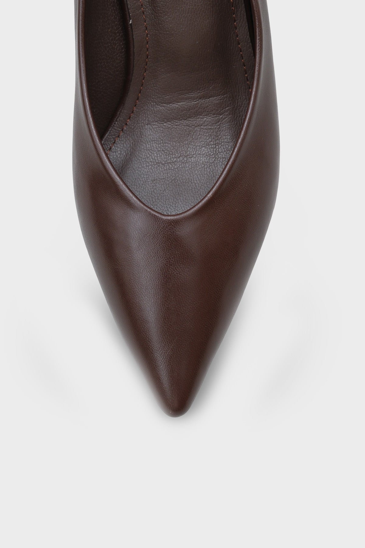 Merle Sivri Burunlu Hakiki Deri Astarlı Stiletto