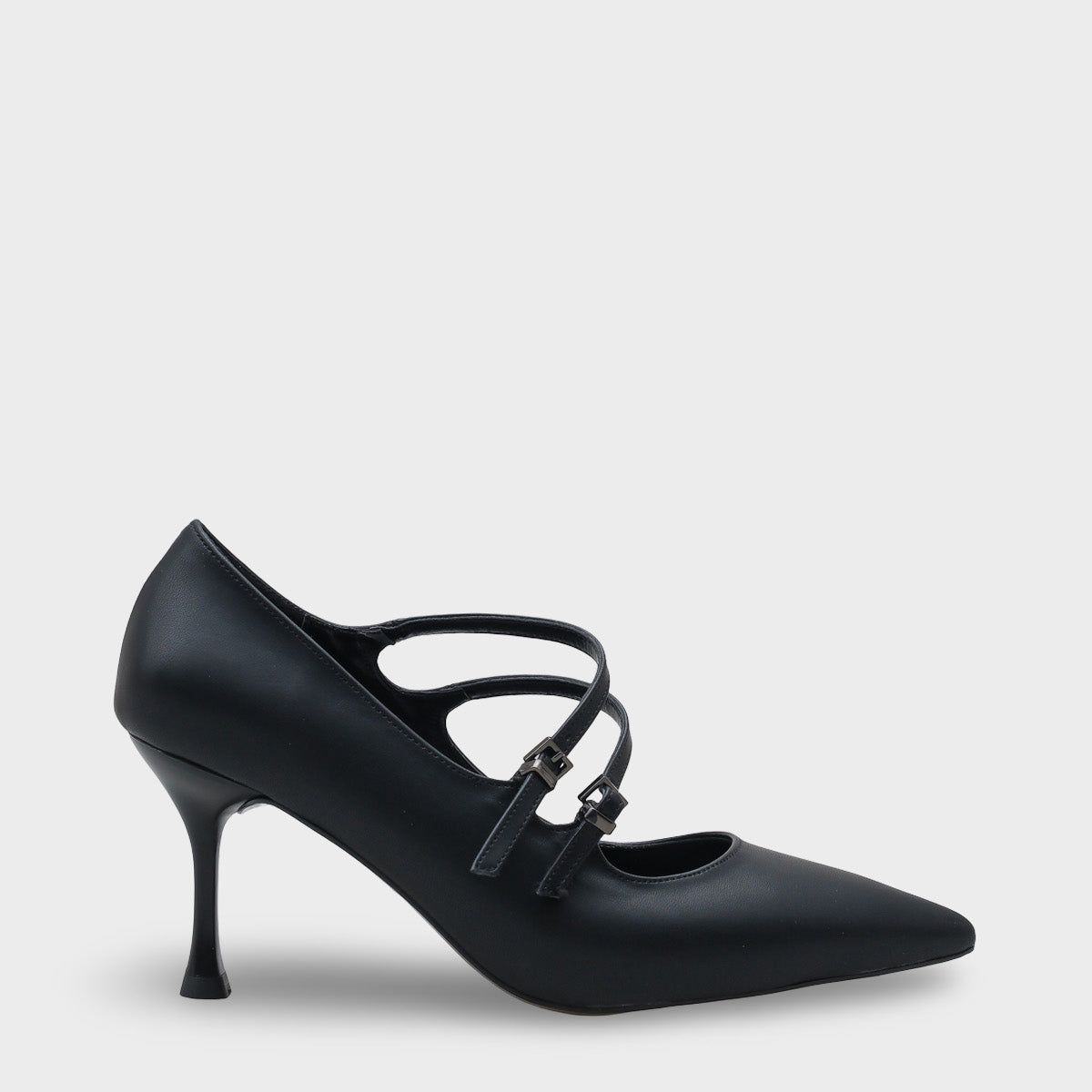 Marigold Orta Topuklu Sivri Burunlu Bantlı Kadın Ayakkabı