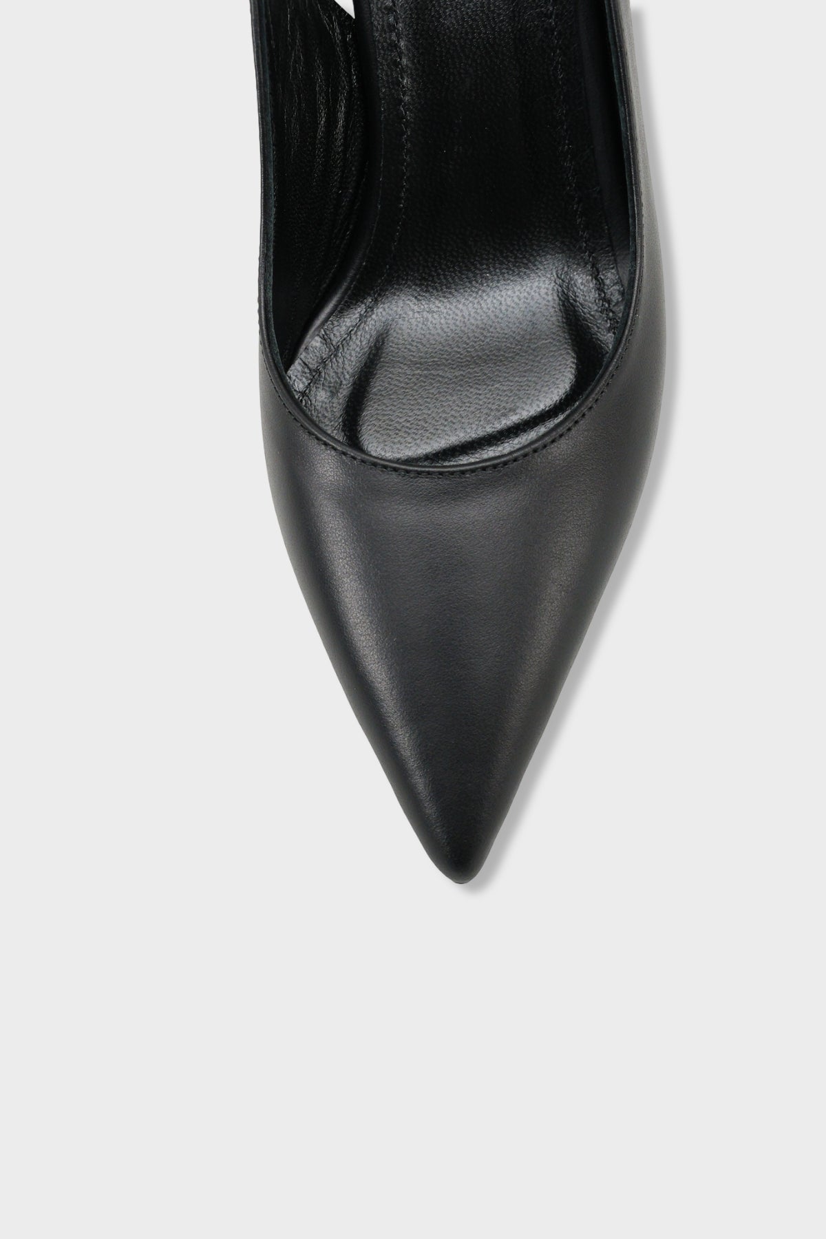 Steffi Hakiki Deri Sivri Burunlu Orta Topuklu Yandan Tokalı Arkası Açık Kadın Ayakkabı