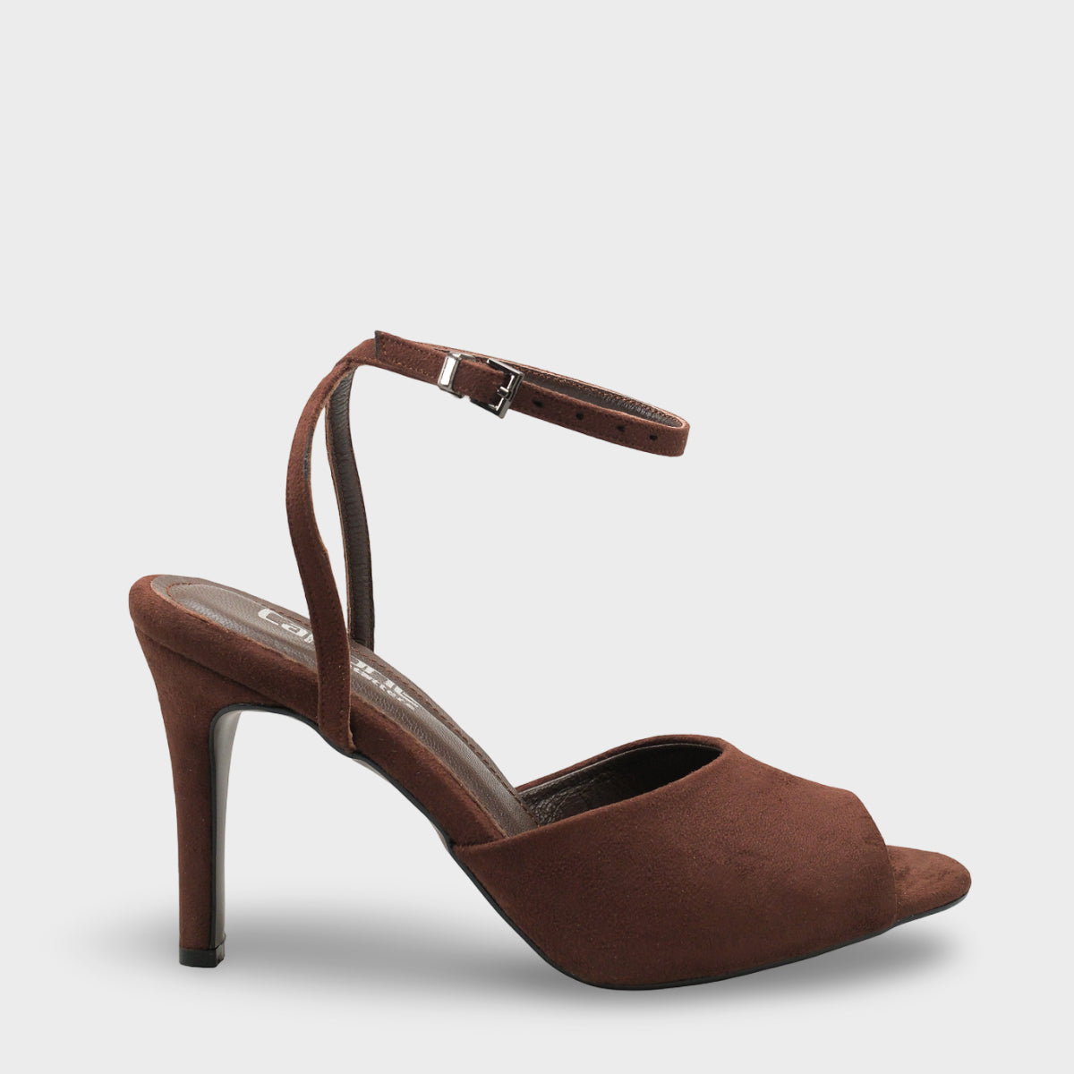 Kenna Hakiki Deri Astarlı Yuvarlak Burunlu Orta Topuklu Bilekten Bantlı Süet Görünümlü Kadın Ayakkab