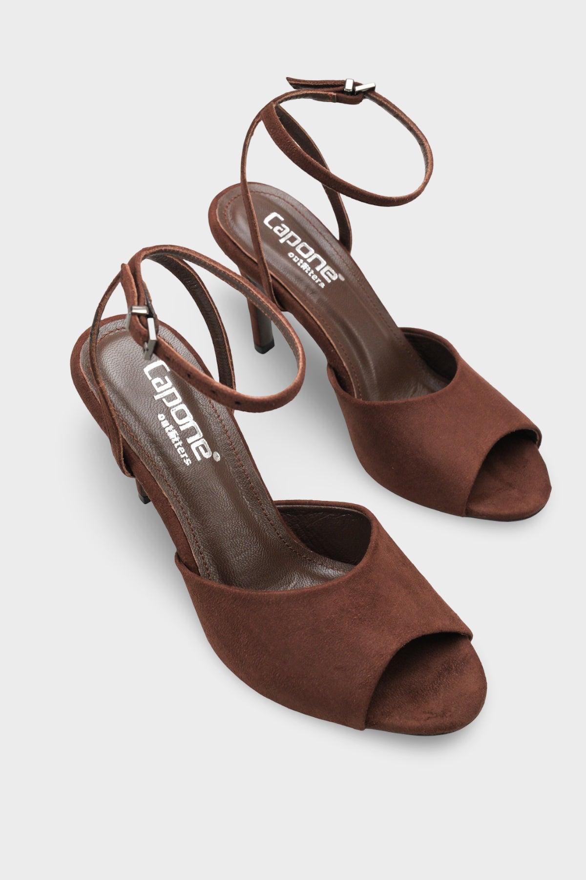 Kenna Hakiki Deri Astarlı Yuvarlak Burunlu Orta Topuklu Bilekten Bantlı Süet Görünümlü Kadın Ayakkab