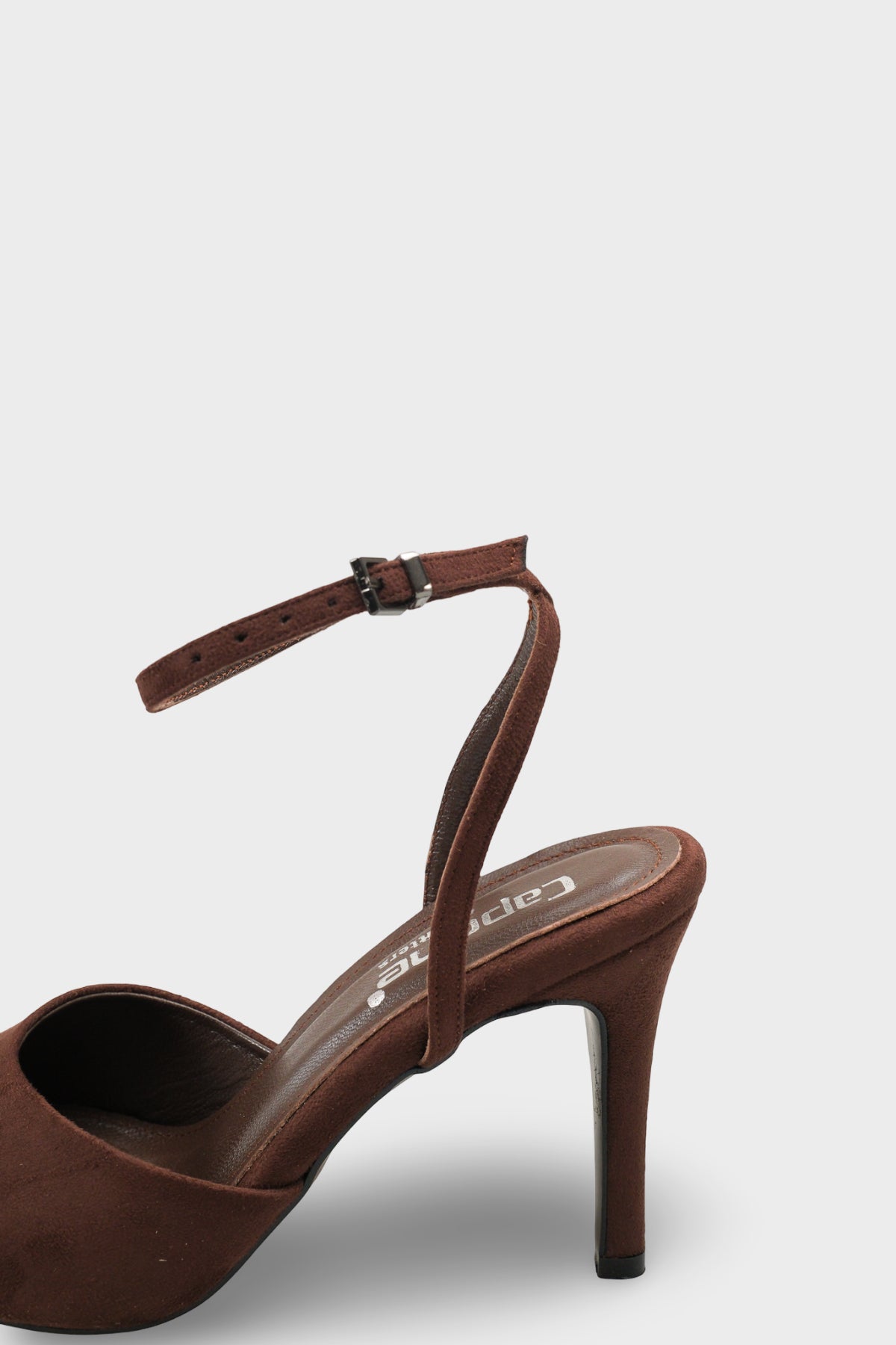 Kenna Hakiki Deri Astarlı Yuvarlak Burunlu Orta Topuklu Bilekten Bantlı Süet Görünümlü Kadın Ayakkab