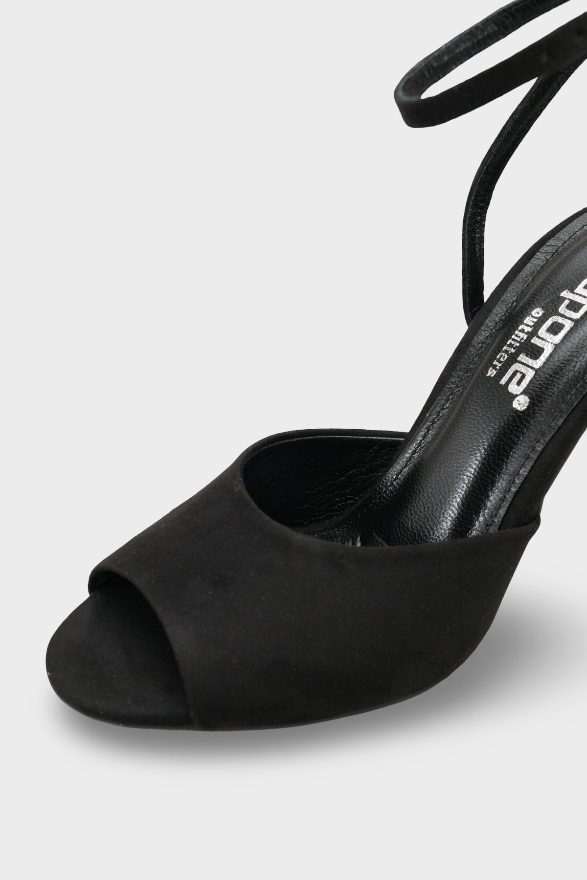 Kenna Hakiki Deri Astarlı Yuvarlak Burunlu Orta Topuklu Bilekten Bantlı Süet Görünümlü Kadın Ayakkab