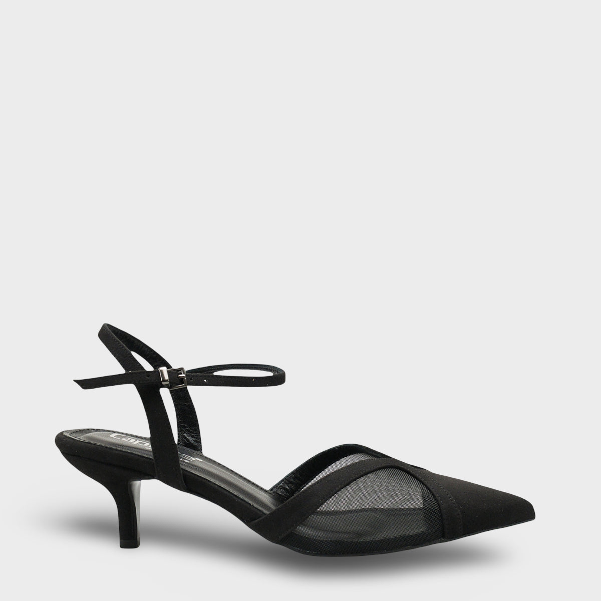 Kathryn Hakiki Deri Astarlı Sivri Burunlu Orta Topuklu Fileli Arkası Açık Kadın Ayakkabı