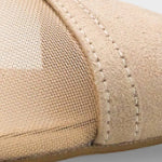 Kathryn Hakiki Deri Astarlı Sivri Burunlu Orta Topuklu Fileli Süet Görünümlü Arkası Açık Kadın Ayakk