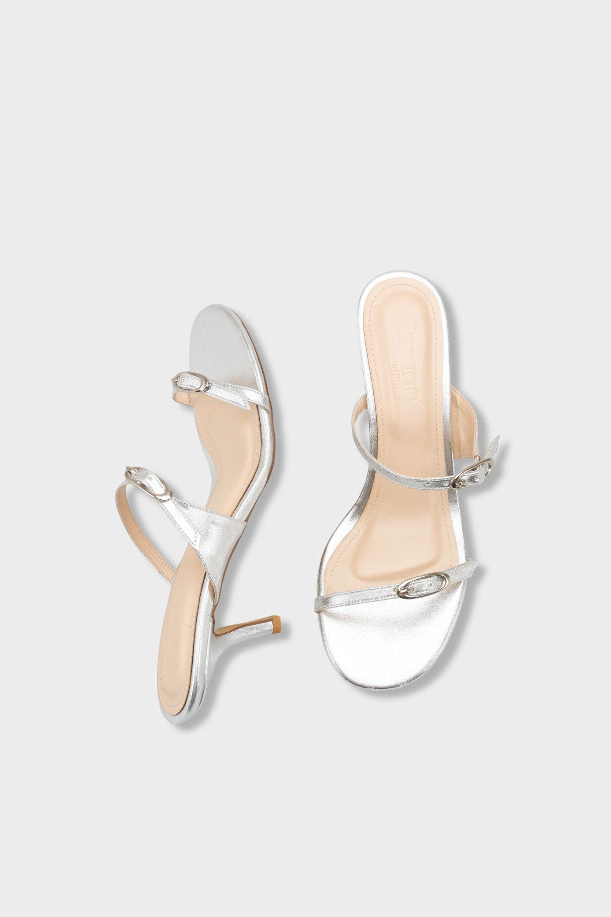 Gerda Yuvarlak Burunlu Çift Tokalı Orta Topuklu Şık Kadın Terlik